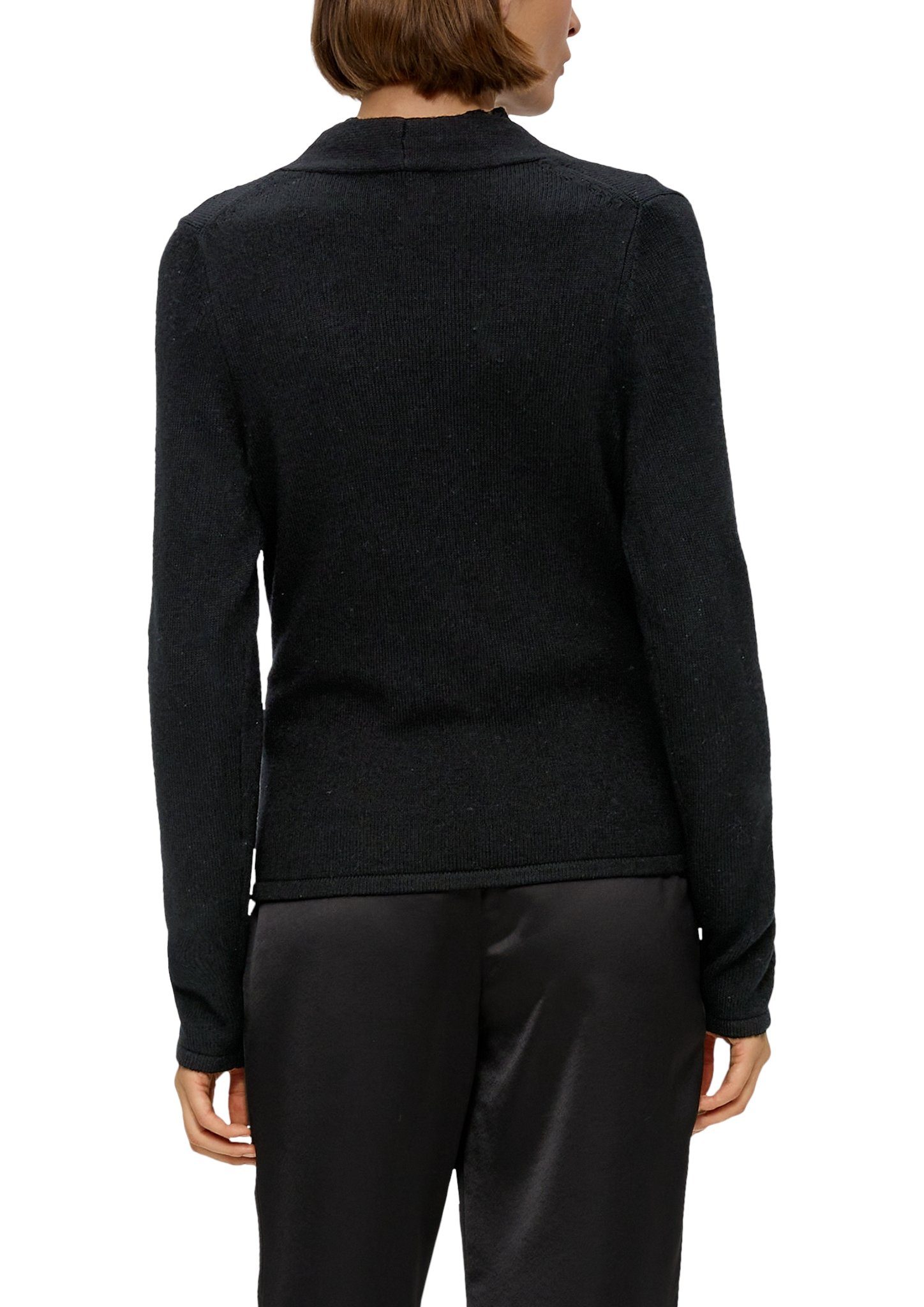 s.Oliver BLACK LABEL Strickpullover in Wickel-Optik günstig online kaufen