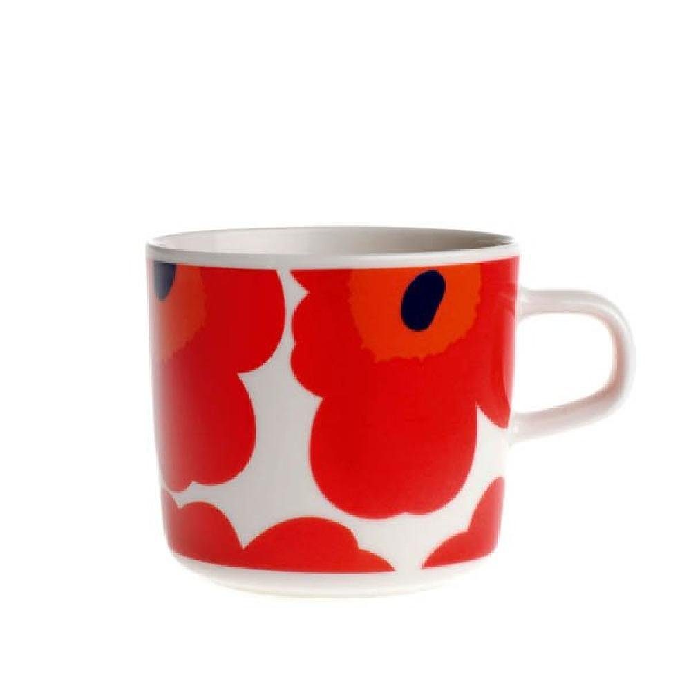 Marimekko Tasse Kaffeetasse Oiva-Unikko Rot-Weiß