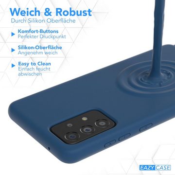 EAZY CASE Handykette Silikon Kette für Galaxy A52 / A52 5G / A52s 5G 6,5 Zoll, Necklace Chain Kette zum Umhängen Umhängeband Kordel Silikonhülle Blau