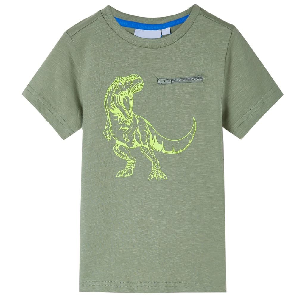 T-Shirt Kinder-Kurzarmshirt Helles Khaki 128