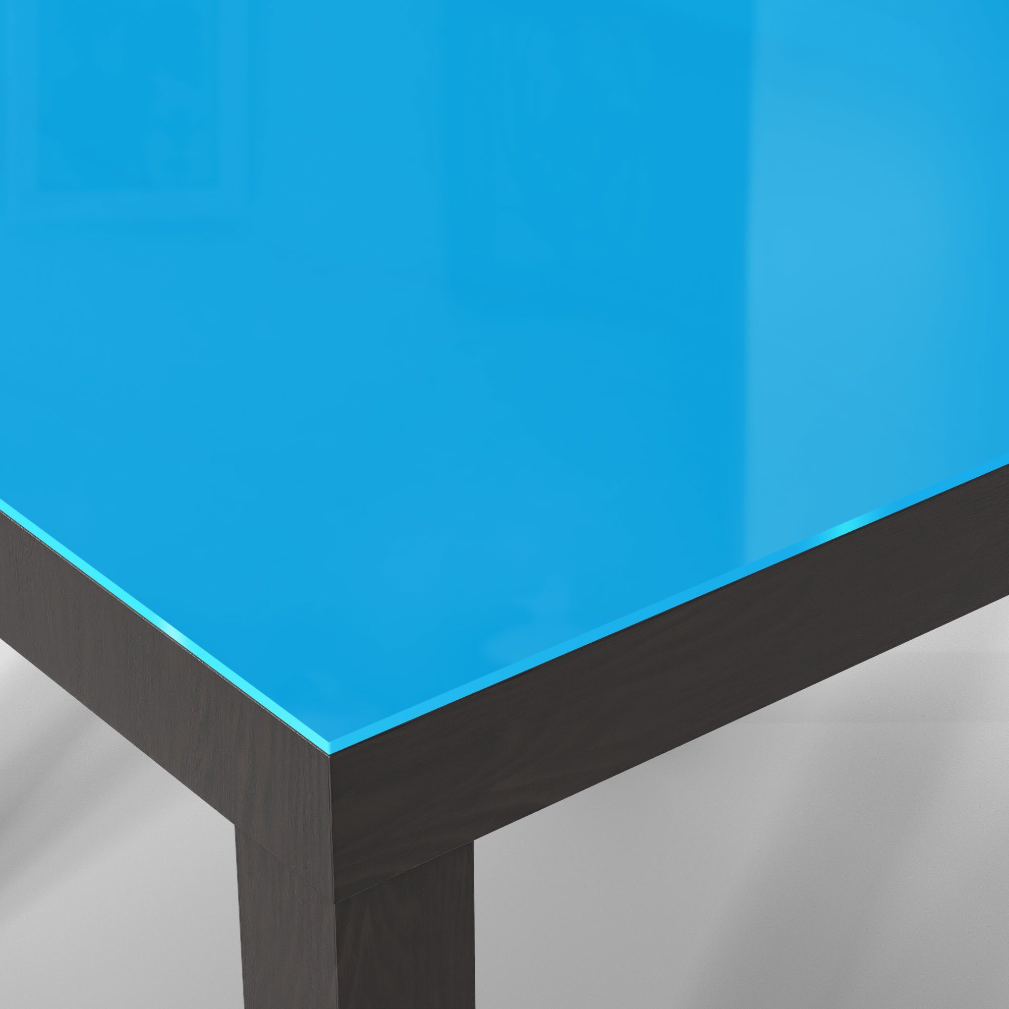 Schwarz DEQORI modern Beistelltisch Glastisch Couchtisch Glas - 'Unifarben Hellblau',