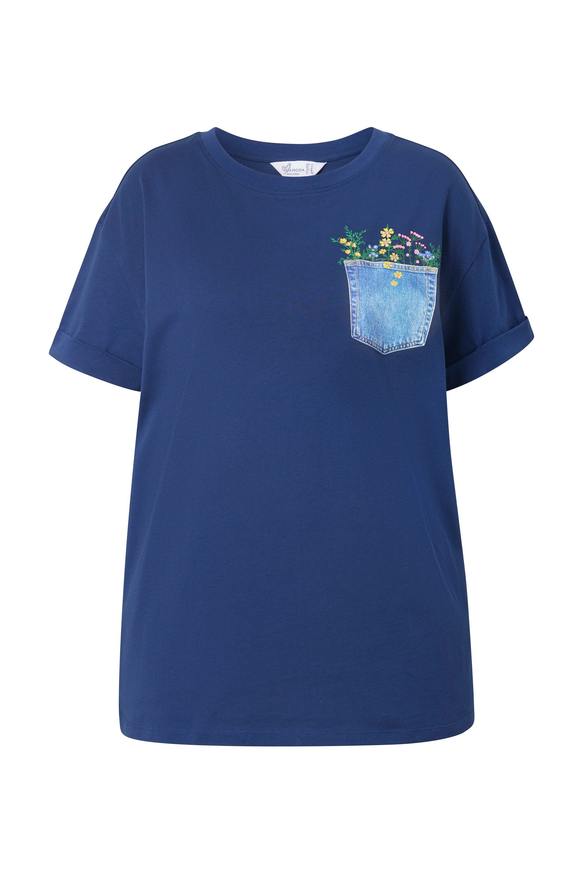 MIAMODA T-Shirt T-Shirt Boxy Fit Brusttaschen-Druck günstig online kaufen