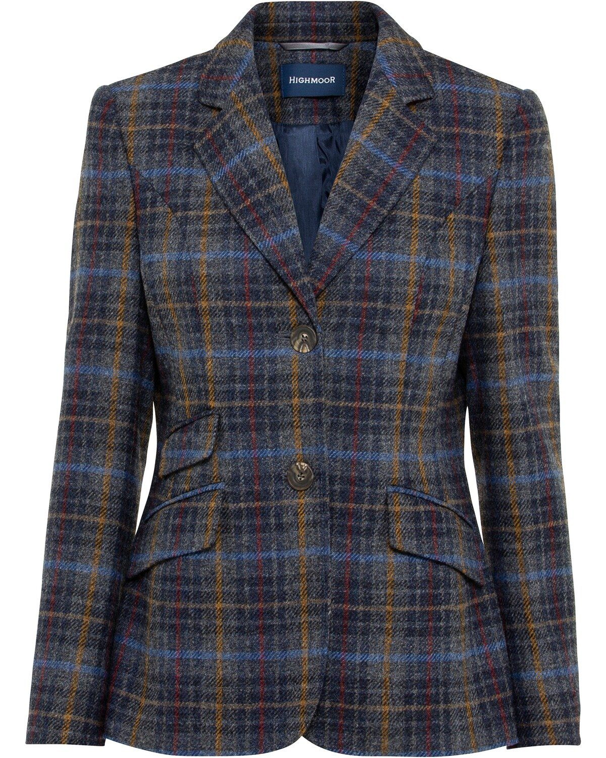 Damen Brauner Karierter Blazer - Taillierte Passform mit Reverskragen main image 0