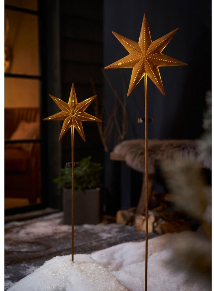 Schneider Gartenleuchte Star, LED fest integriert, Warmweiß, aus Metall,  Höhe 116 + 120 cm