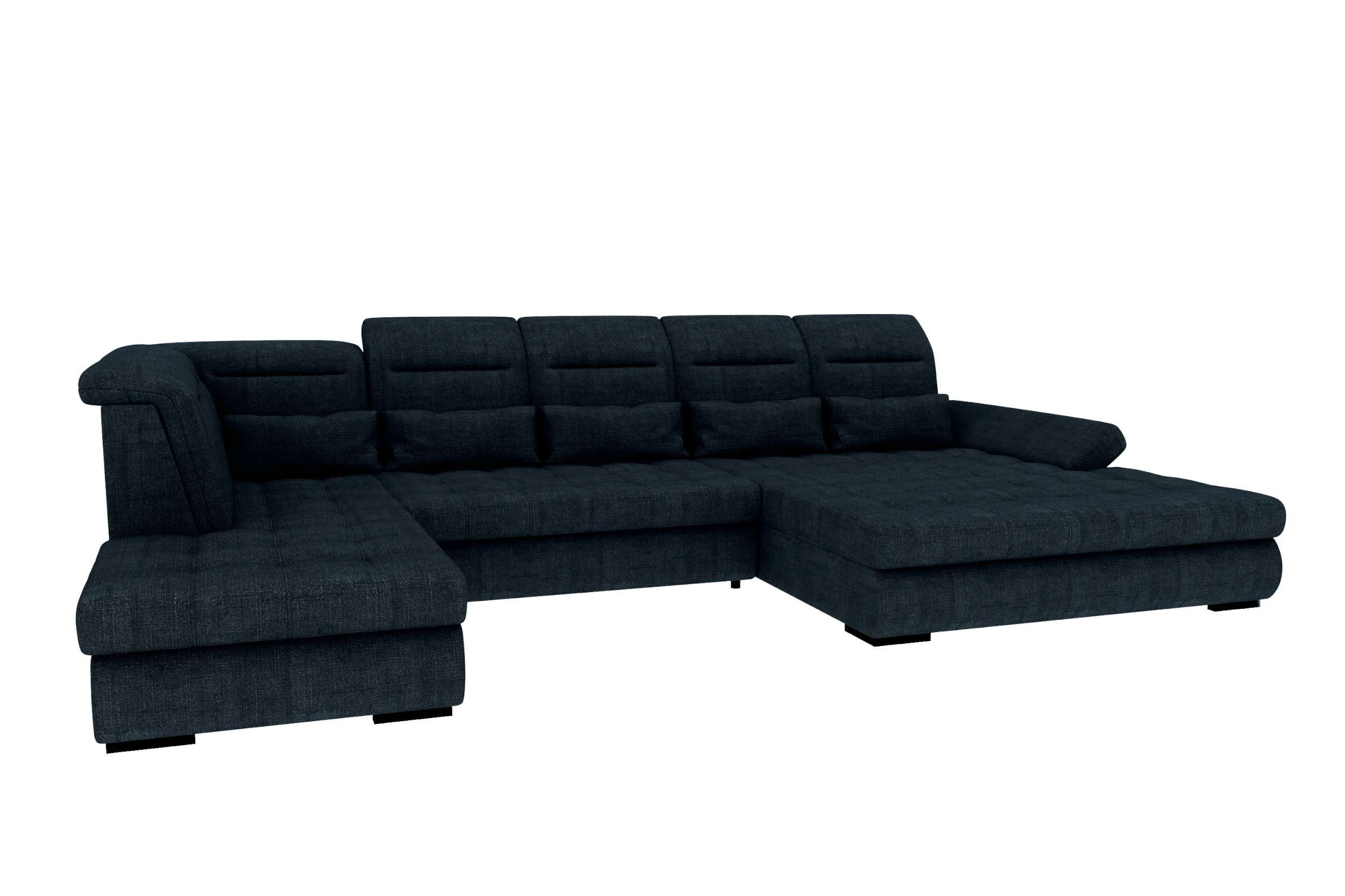 99rooms Wohnlandschaft Toscana, Sofa, U-Form, Bettfunktion, Rundumbezug aus gepolstertem Velours VOGUE