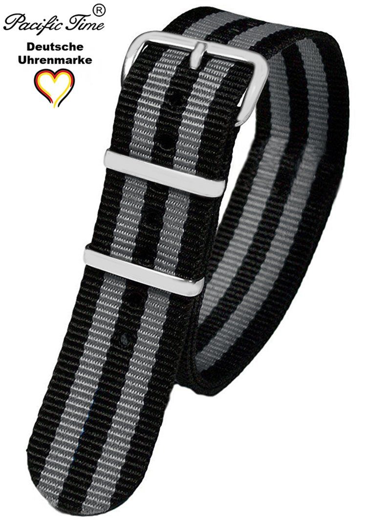 Pacific Time Uhrenarmband Wechselarmband Textil Nylon 16mm, Gratis Versand – Bild 3 von 5