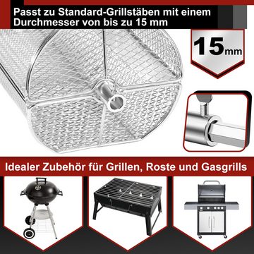 Clanmacy Grillspieß Grillkörbe Grillspieß Zylindrischer Grillkorb Edelstahl