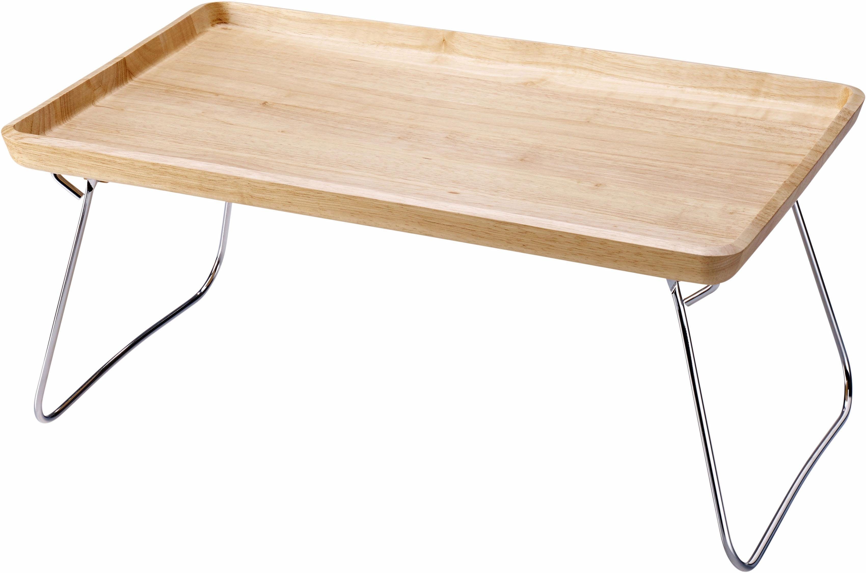 Continenta Tablett, Holz, (1tlg), Handarbeit, mit ausklappbaren Füßen