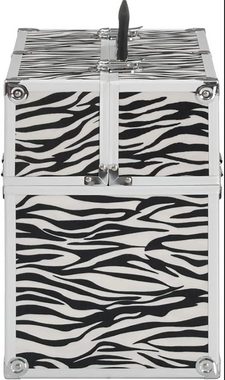 DOTMALL Aktentasche Make-up Aktentasche Aluminium Kulturbeutel Zebrastreifen 37x24x35cm