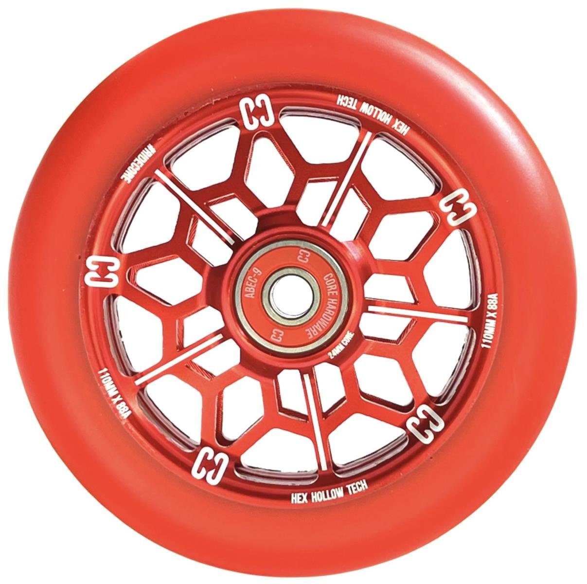 Core Action Sports Stuntscooter Core Hex Hollow Stunt-Scooter Rolle 110mm Rot