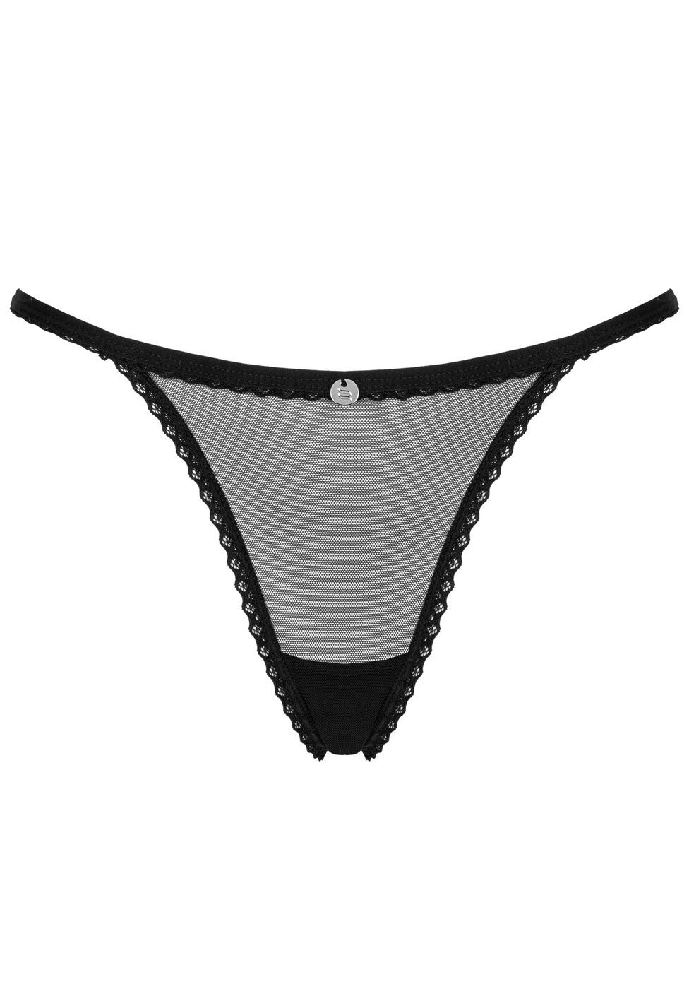 String String Celia schwarz mit Tüll und Spitze Tanga
