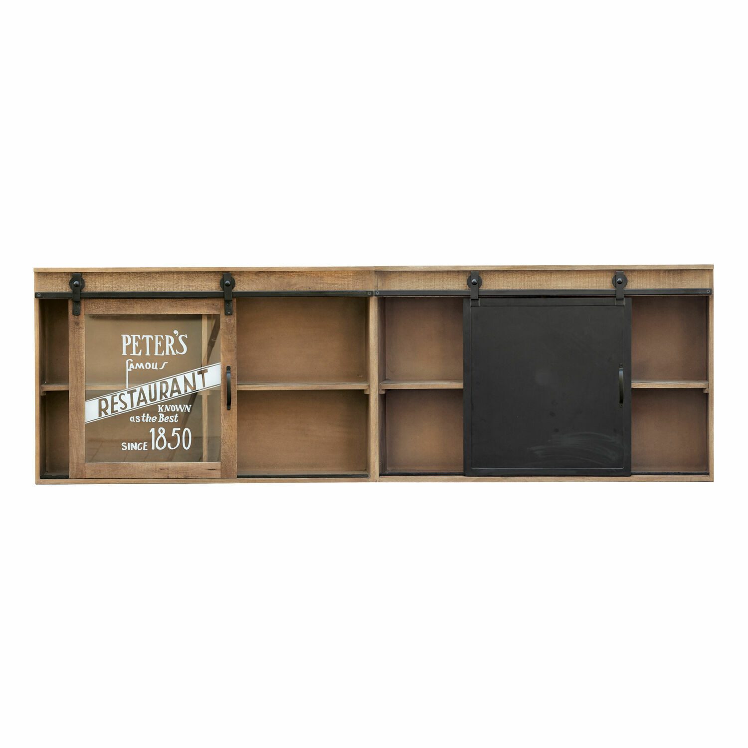 Mirabeau Küchenzeile Hängeschrank 2er Set Oakland braun/schwarz