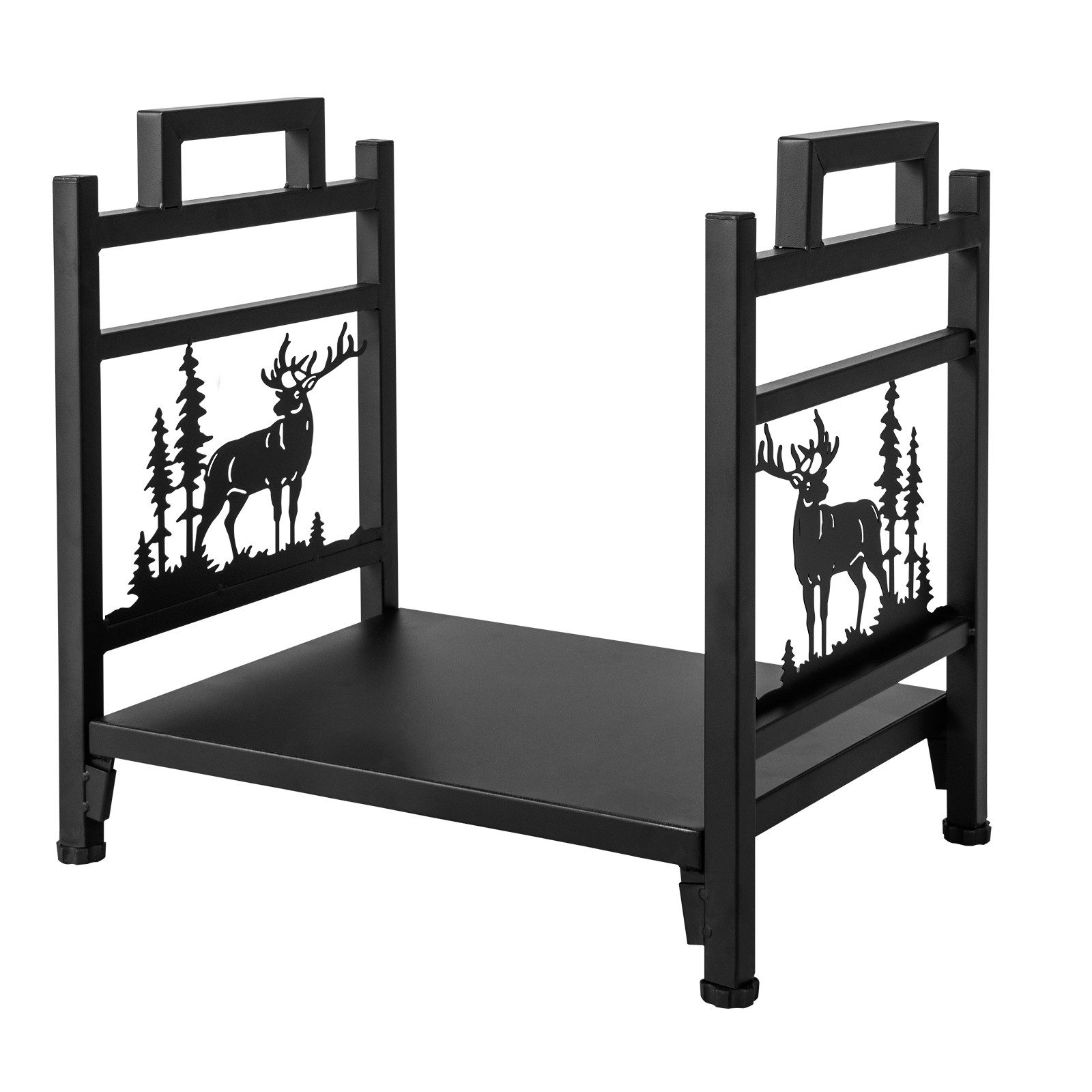 COSTWAY Kaminholzregal Brennholzregal, aus Metall, mit Griffen günstig online kaufen