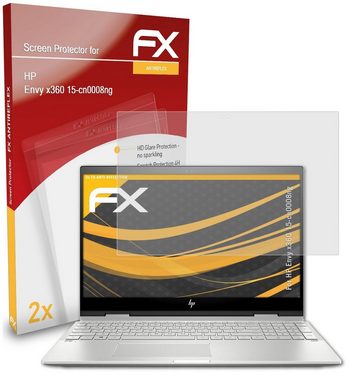 atFoliX Schutzfolie für HP Envy x360 15-cn0008ng, (2 Folien), Entspiegelnd und stoßdämpfend