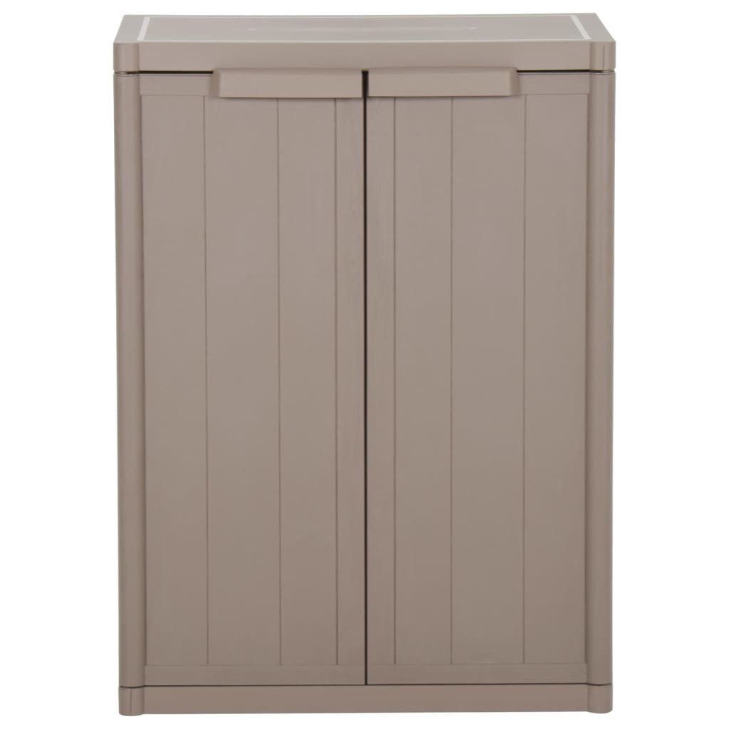 vidaXL Garten-Geräteschrank, Gartenschrank Braun 65x45x88 cm PP Holz-Optik