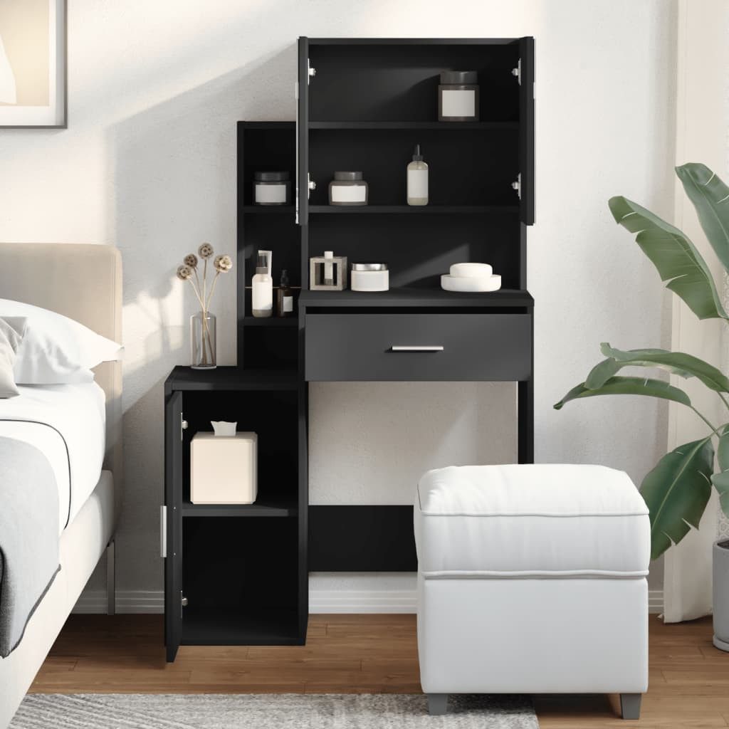 vidaXL Schminktisch Schminktisch mit Schrank Schwarz günstig online kaufen