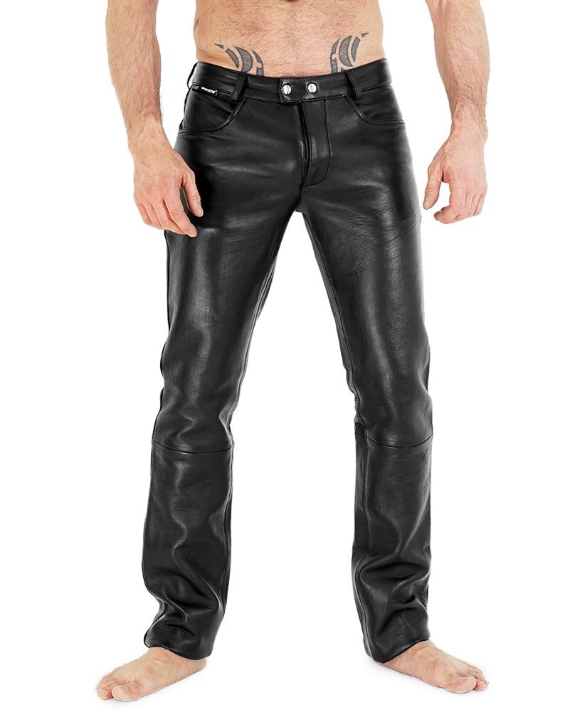 BOCKLE Lederhose Bockle® STRETCH Pants KEVLAR® Herren Lederhoe Lederjeans Biker