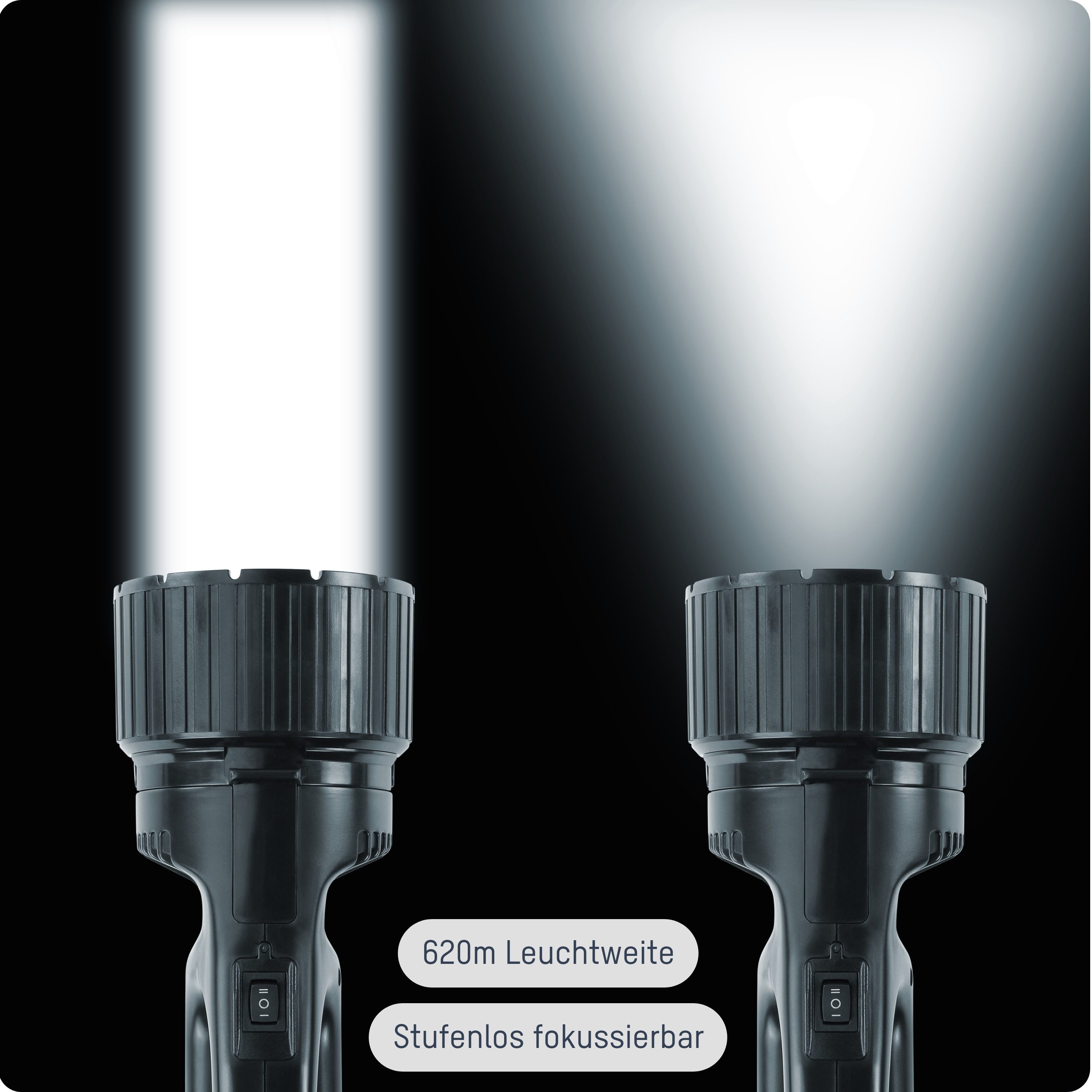 ANSMANN AG LED Scheinwerfer Handscheinwerfer Wiederaufladbar mit 5W LED und Ladestation, LED