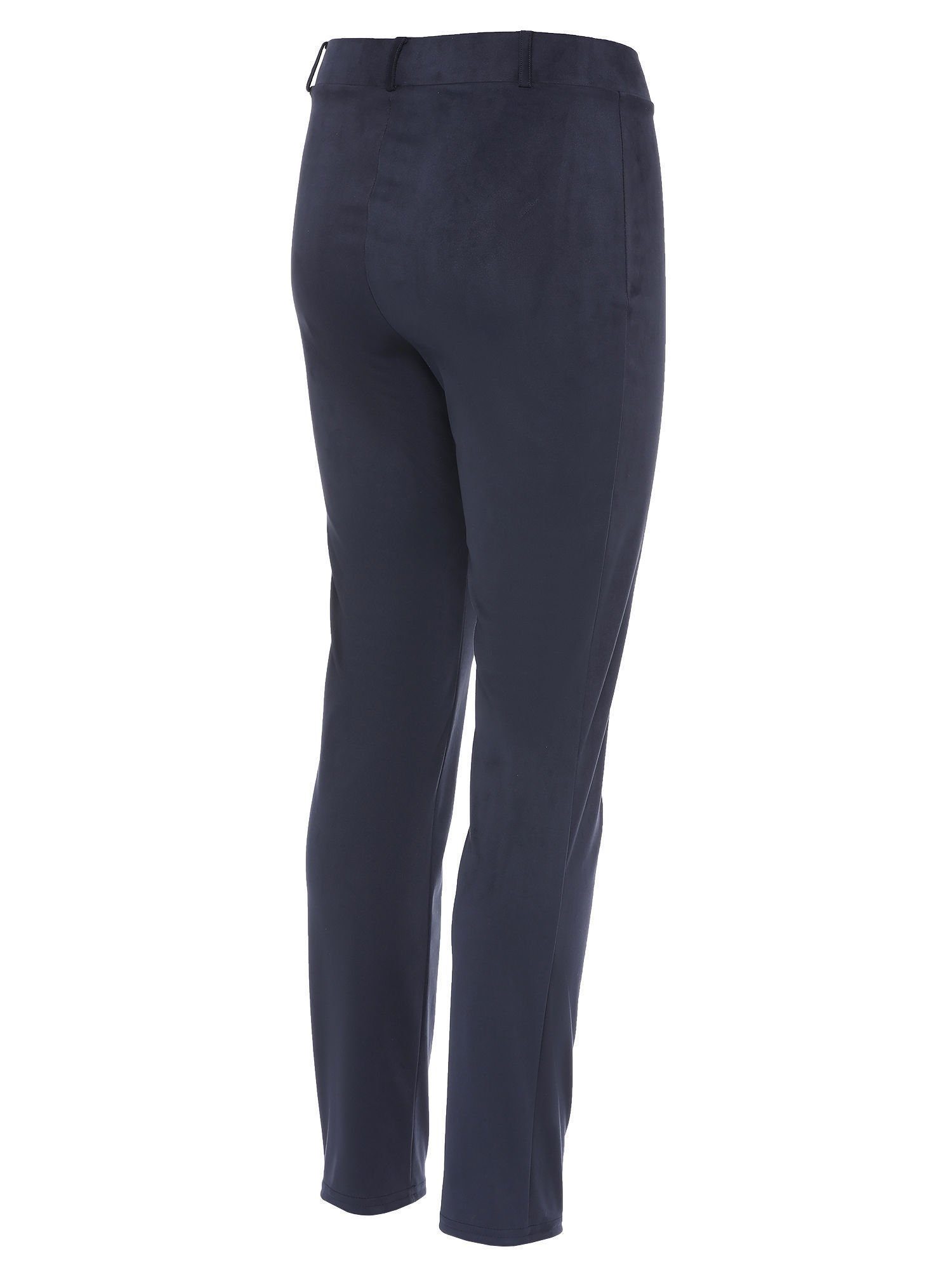 MONACO blue Lederimitathose Gürtelschlaufen Leggings navy mit elastisch