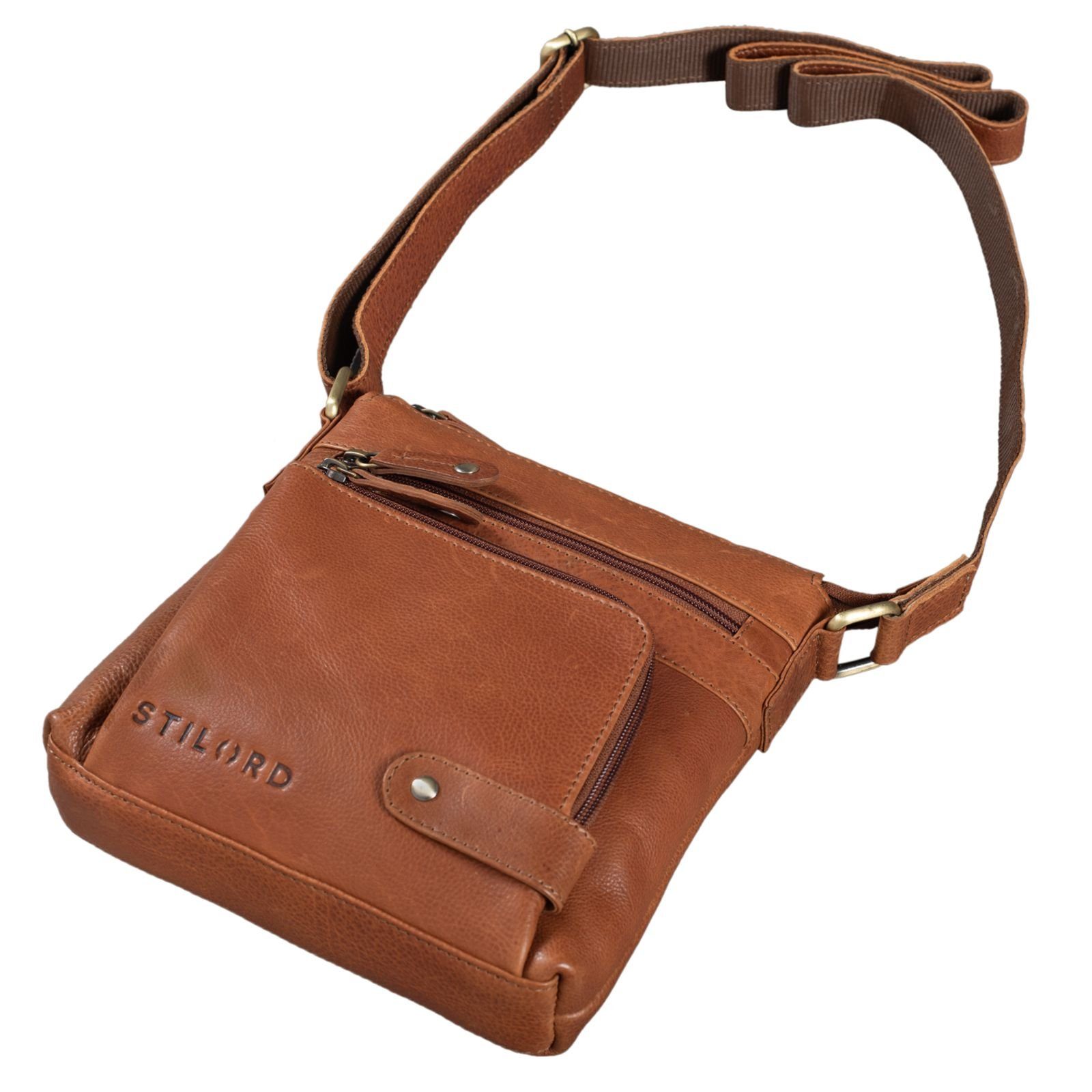 STILORD Schultertasche "Cameron" Kleine Leder Umhängetasche Vintage
