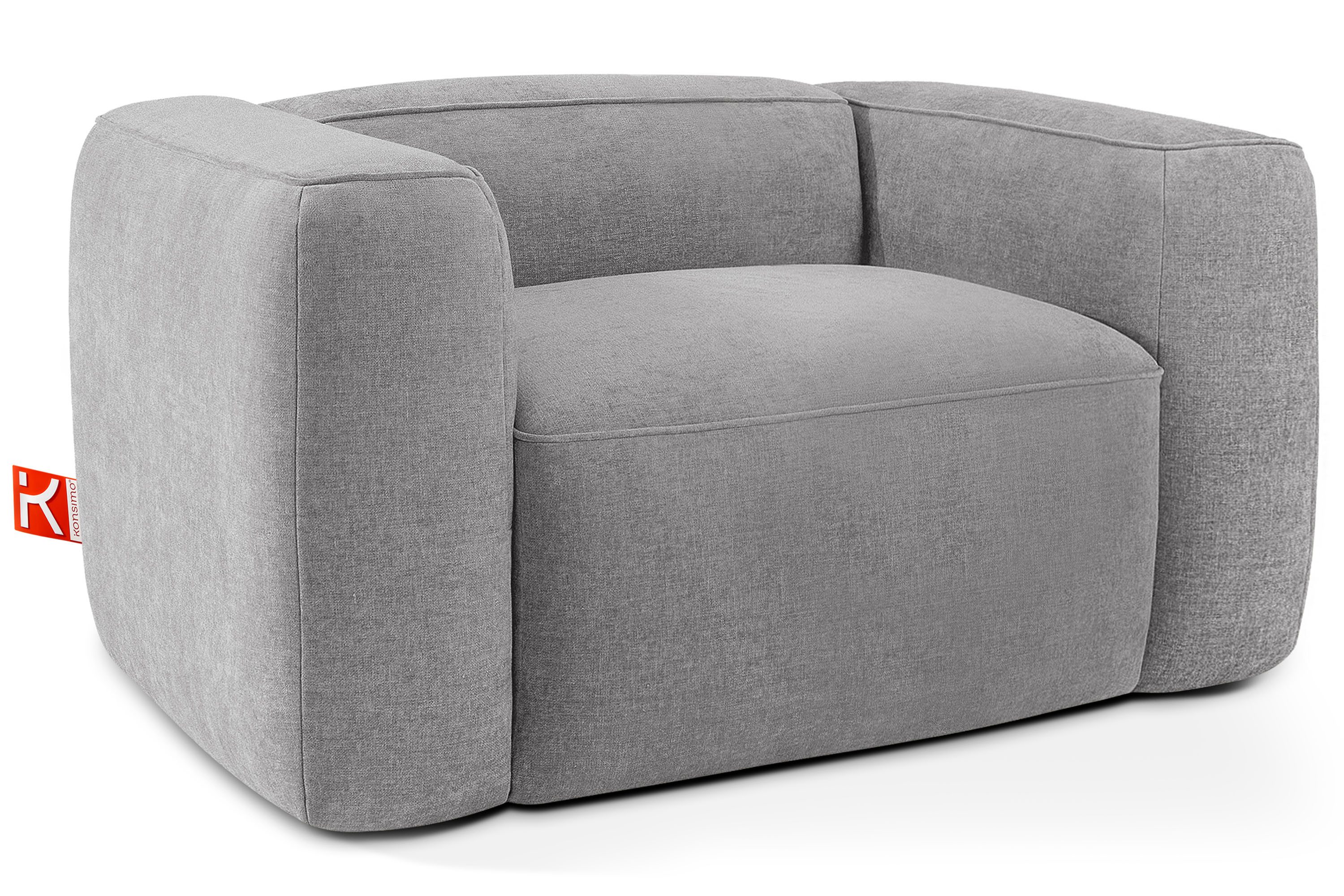 KONSIMO® Sessel FUBBO Einzelsessel, Polstersessel, hergestellt in der EU, extrem bequem, Modernes Design, mit Wellfedern in der Sitzfläche