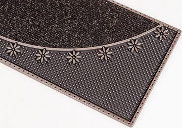 Fußmatte CC Clean Alpine, Home2Fashion, rechteckig, Höhe: 8 mm, schmale Schmutzfangmatte, Blumen, robust, In- und Outdoor geeignet