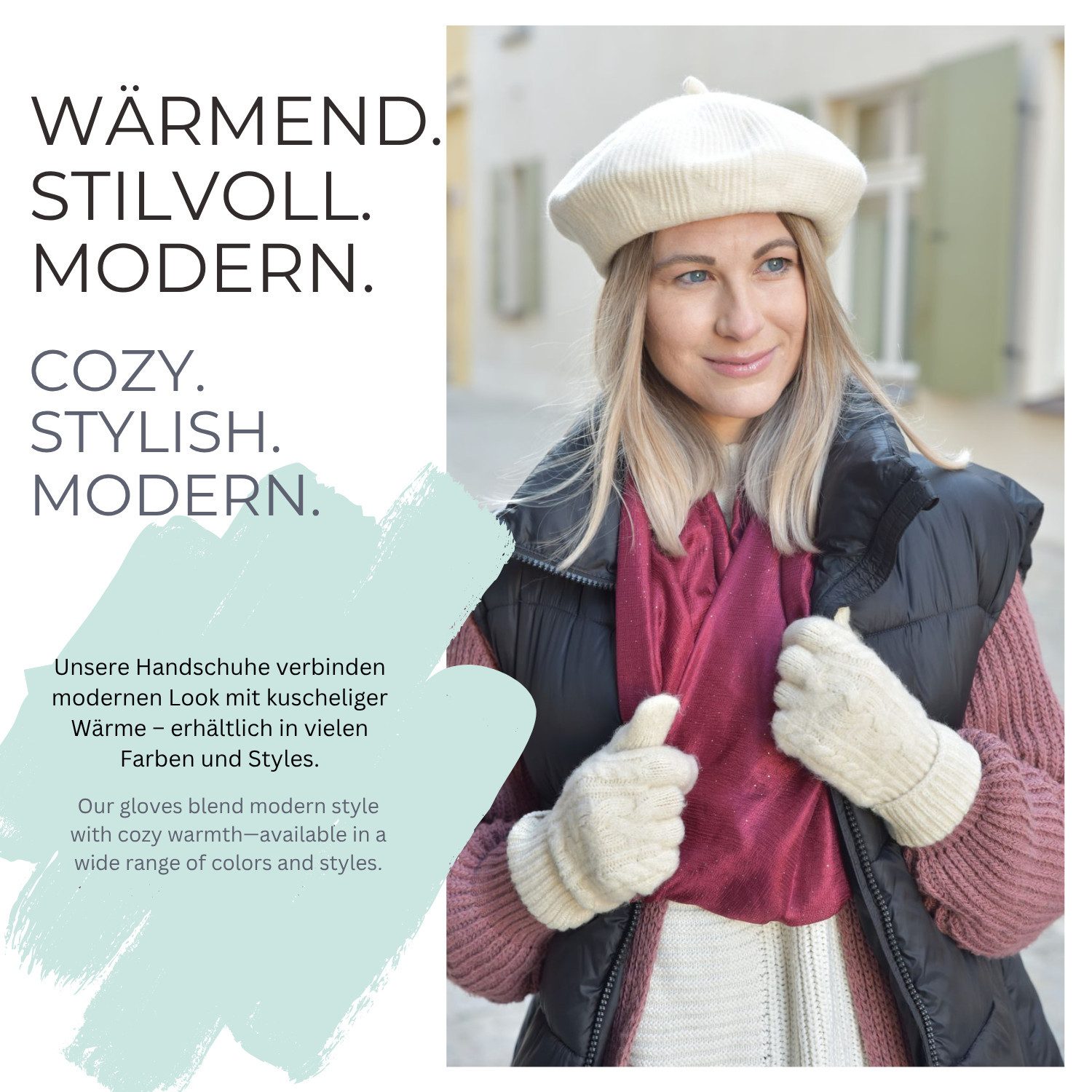 styleBREAKER Strickhandschuhe Strickhandschuhe Zopfmuster (1-St)