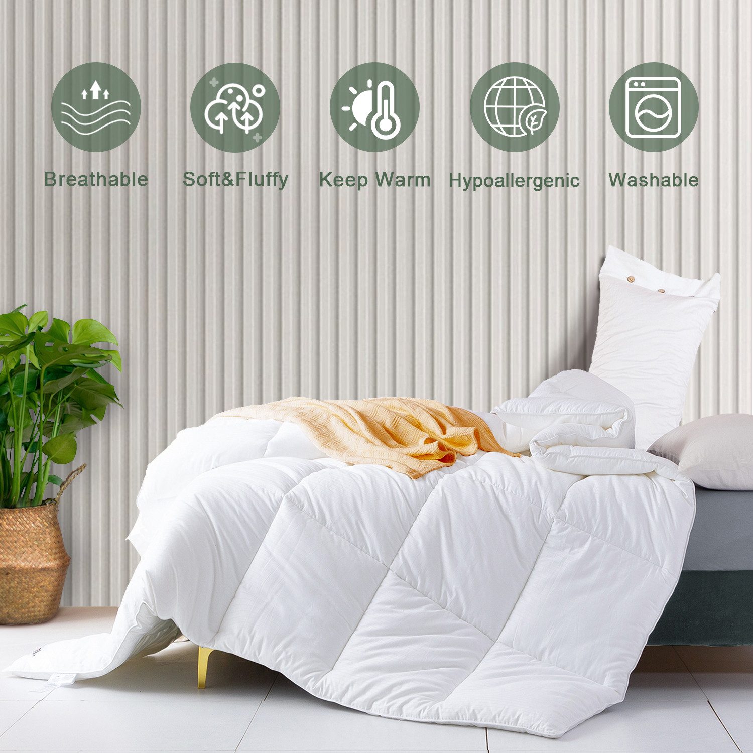 Elemuse Microfaserbettdecke Bettdecken 135x200 cm, 155x220 cm, 200x200 cm, günstig online kaufen