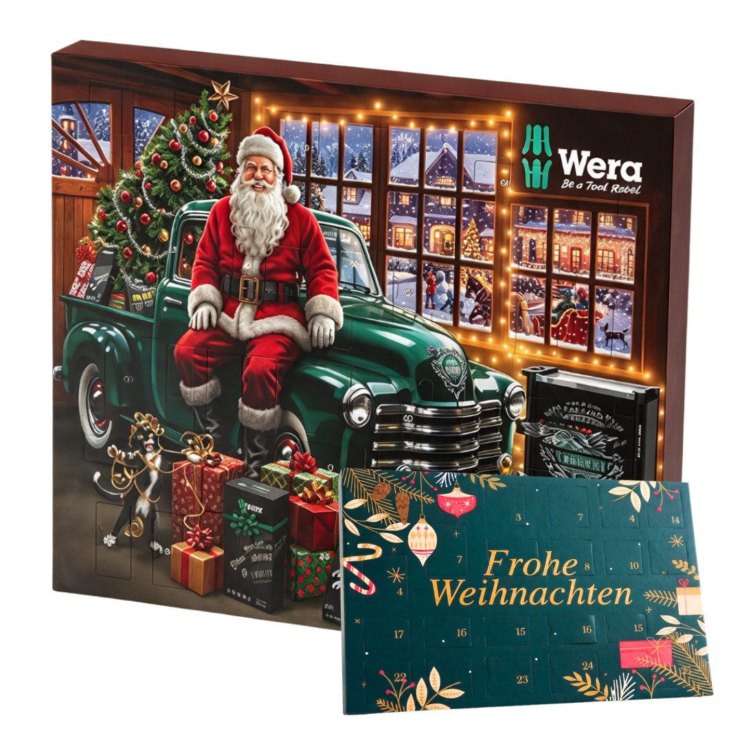 Wera Adventskalender 2026 Werkzeug 24tlg + Haze Tisch Adventskalender 2er set Herren Männer (Set, 48-tlg), 48 tlg - 24 Handwerkzeuge + 24 Schokolade Advent kalender - Mann