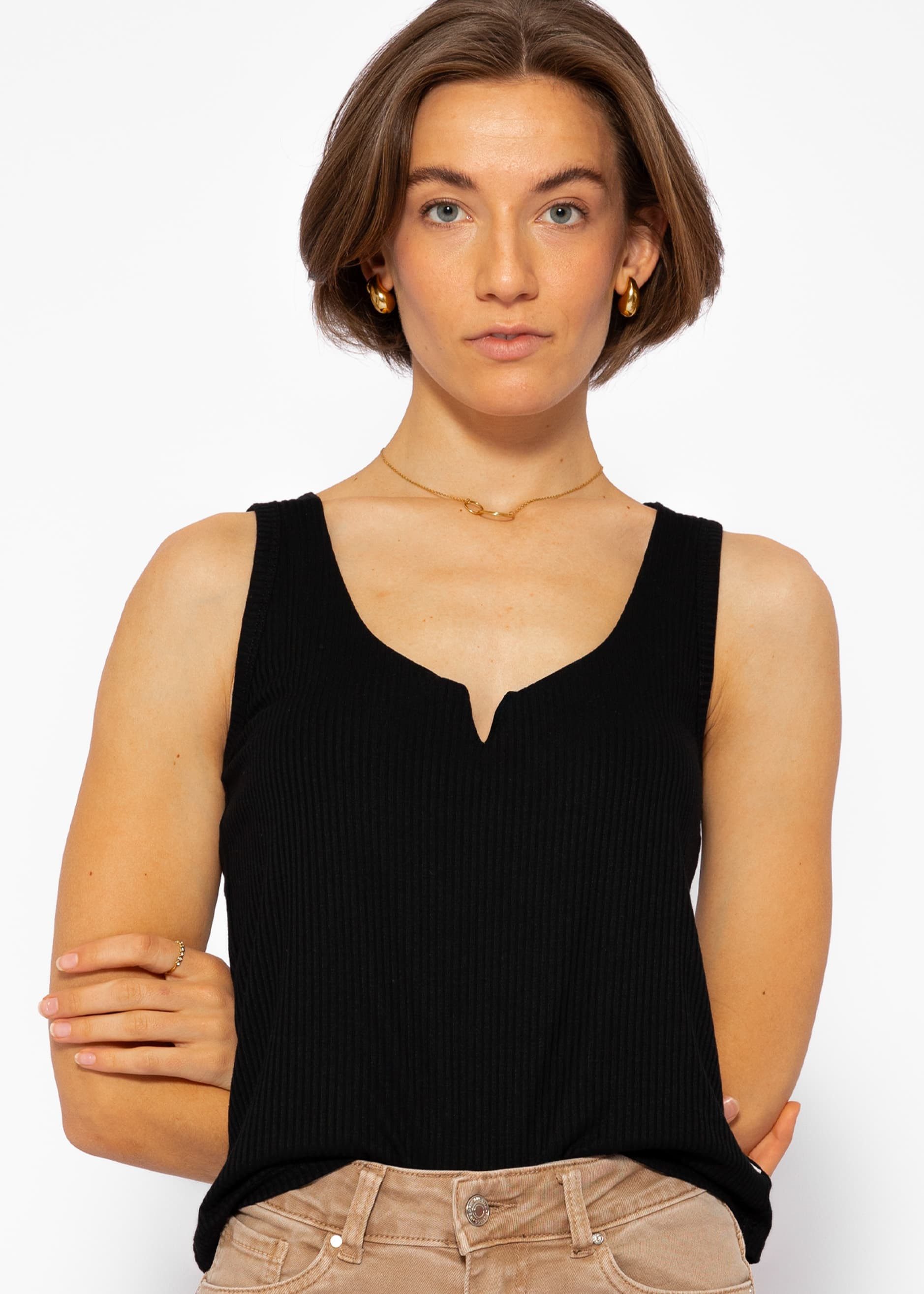 SASSYCLASSY Ripptanktop Top mit breiten Trägern günstig online kaufen