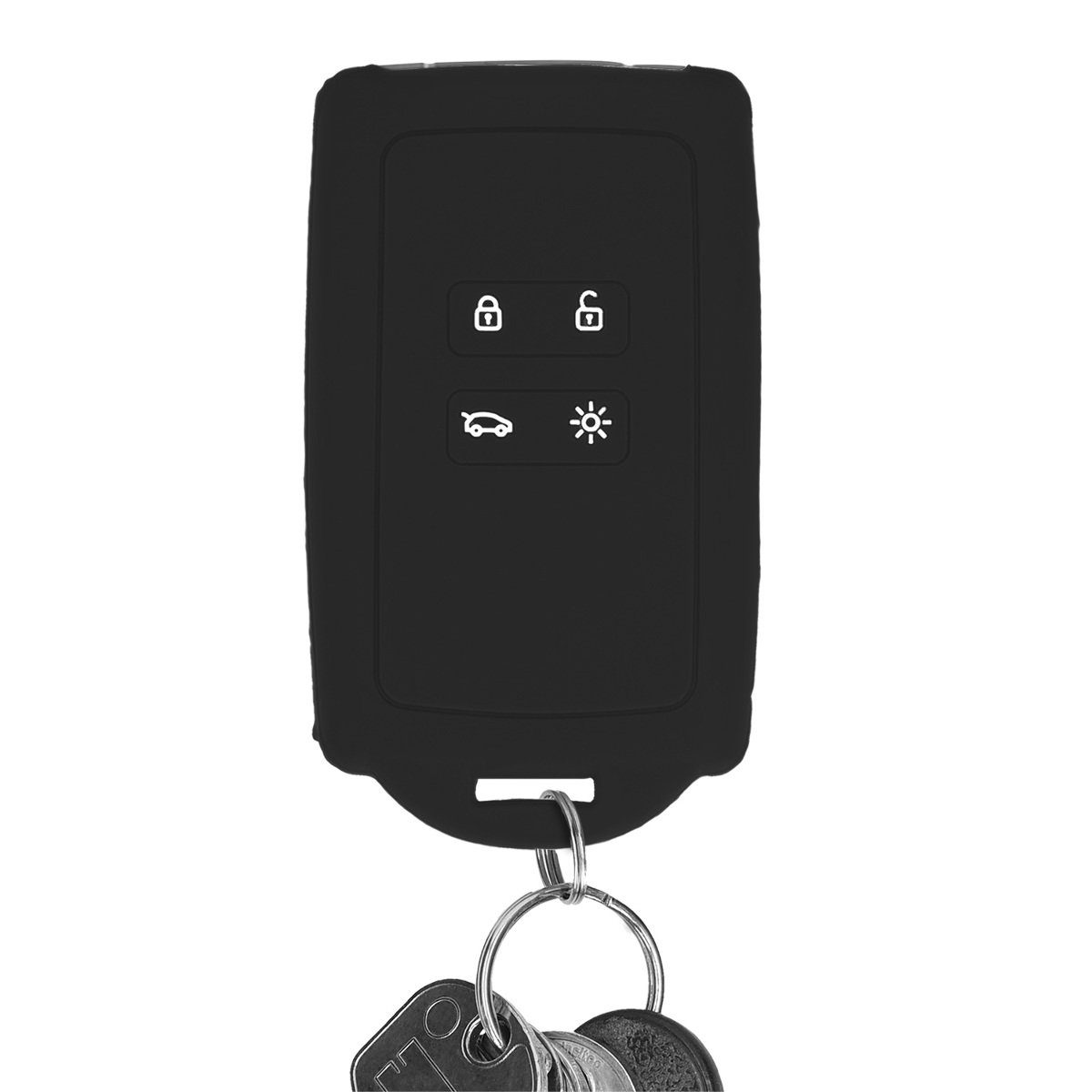 kwmobile Schlüsseltasche Autoschlüssel Hülle für Renault, Silikon Schlüsselhülle Schutzhülle Schwarz