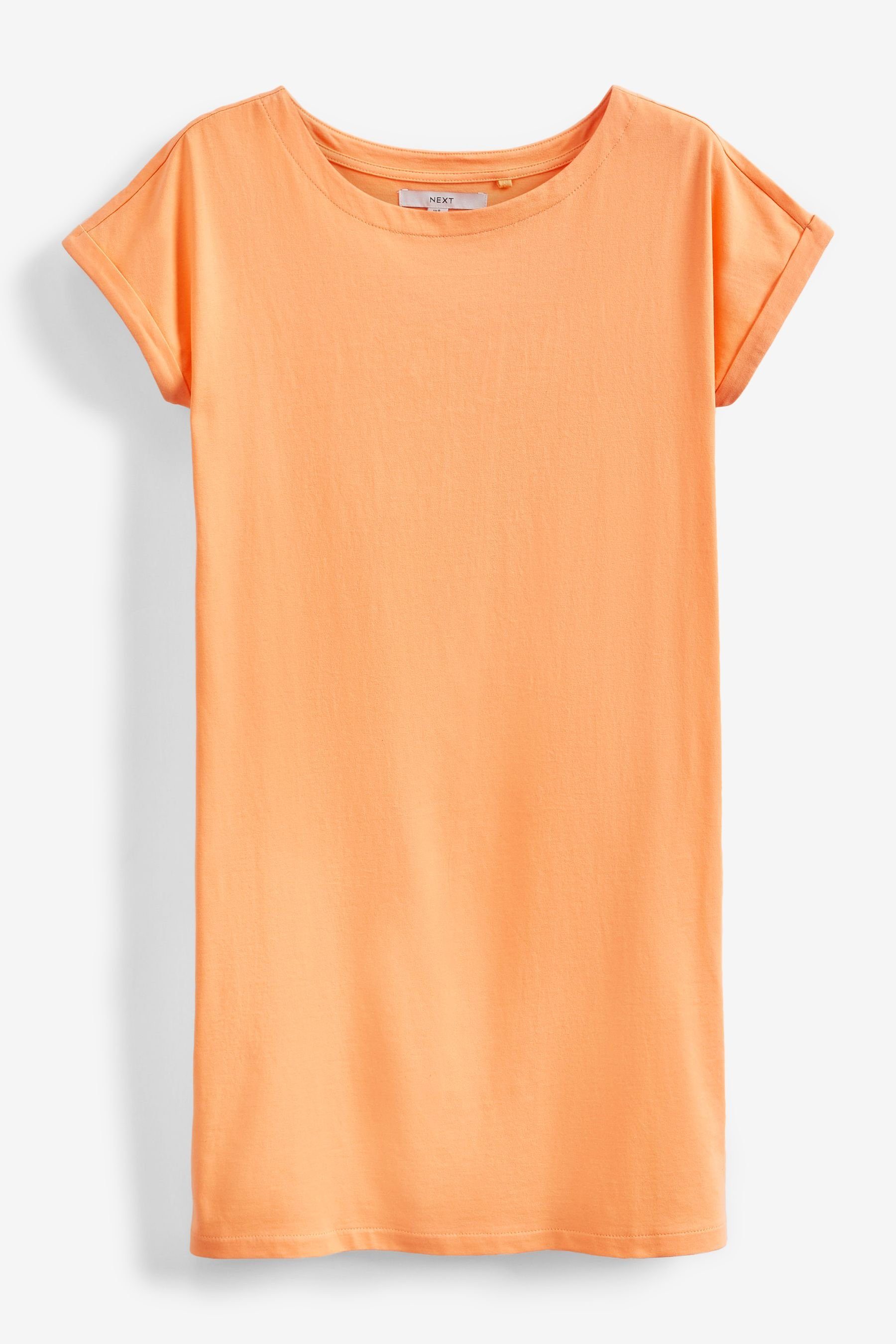 Next Jerseykleid Tunikakleid mit überschnittenen Schultern, (1-tlg) Coral Orange