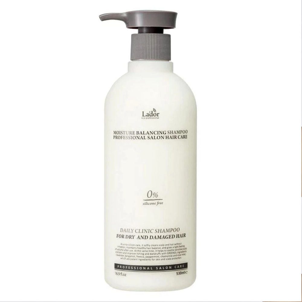 Lador Haarshampoo LADOR, Moisture Balancing Shampoo - 530 ml, Silikonfreies, feuchtigkeitsspendendes Shampoo