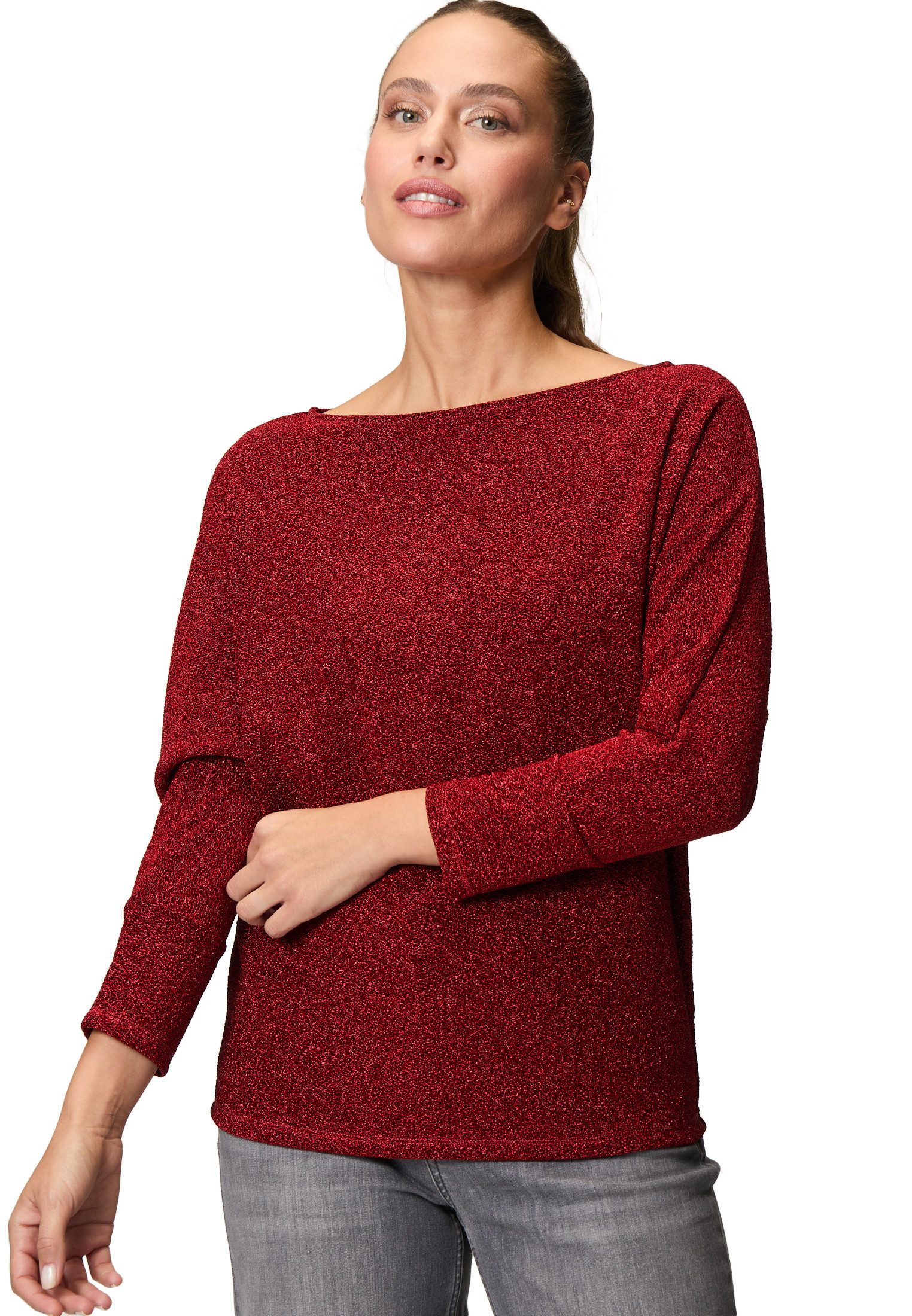 3/4-Arm-Shirt zero Jerseyshirt mit Glitzereffekt