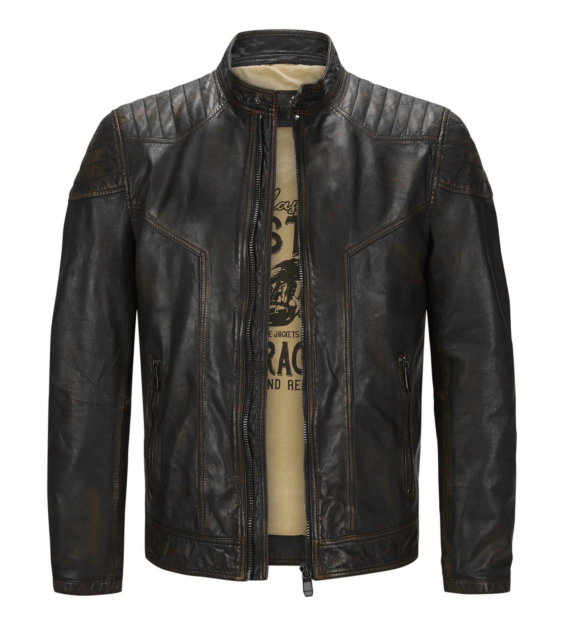 Milestone Lederjacke MSArlington Handgewachstes Lammleder Vintage-Optik Mar günstig online kaufen