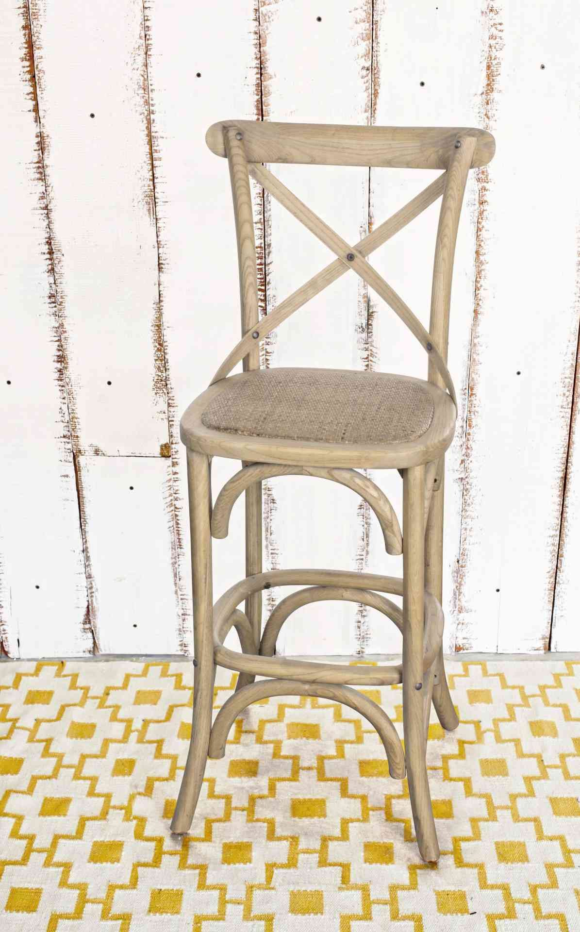 Bizzotto Barhocker Cross aus Ulmenholz, Natur günstig online kaufen