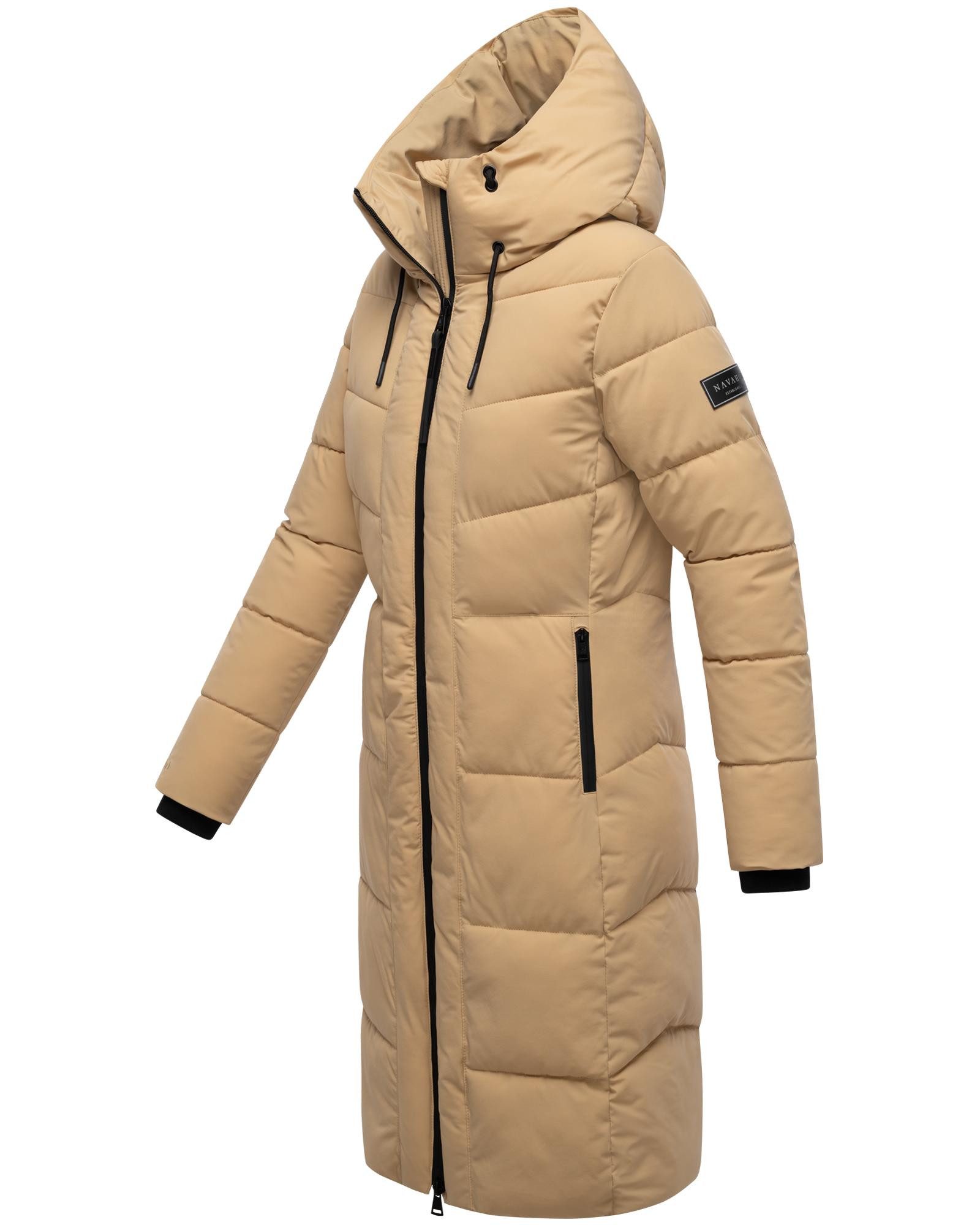 Navahoo Steppmantel Schokokuss XIV Warmer Damen gesteppter Wintermantel mit Kapuze – Bild 2 von 5