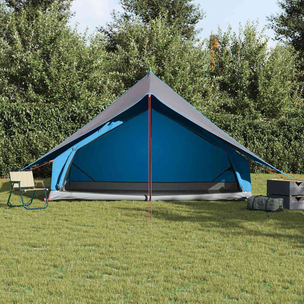 vidaXL Tunnelzelt Familienzelt mit Dach Blau und Grau 315 x 286 x 200 cm, (1 tlg)