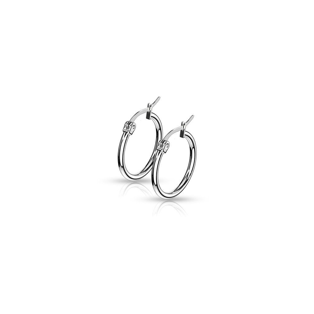 BUNGSA Ohrring-Set Creolen Klassisch schmal Silber aus Edelstahl Damen - 20 mm (1 Paar (2 Stück), 2-tlg), Ohrschmuck Ohrringe