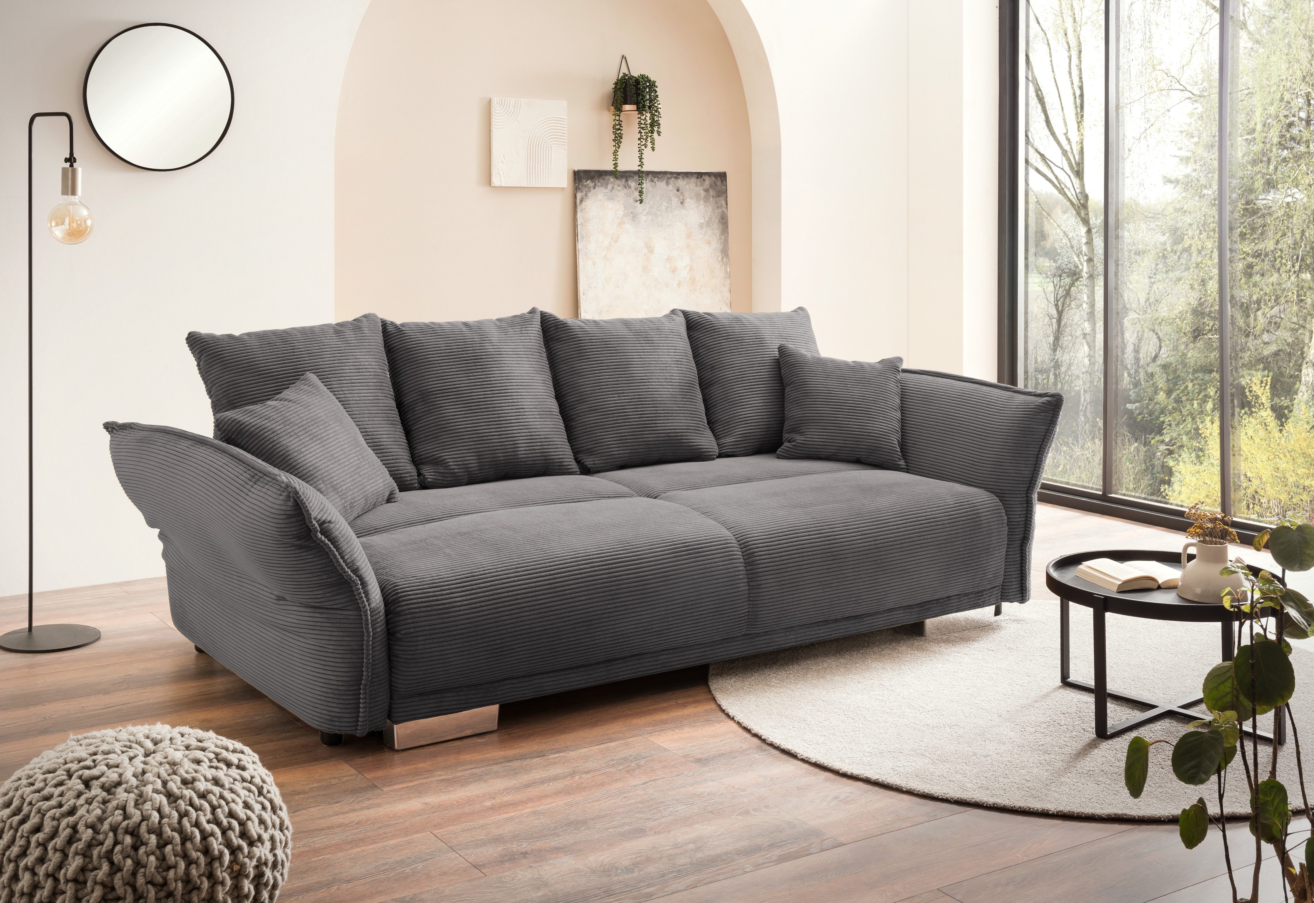 luma-home Big-Sofa 17214, mit Bettfunktion B242/T131/H90 cm, Liegefläche 16 günstig online kaufen