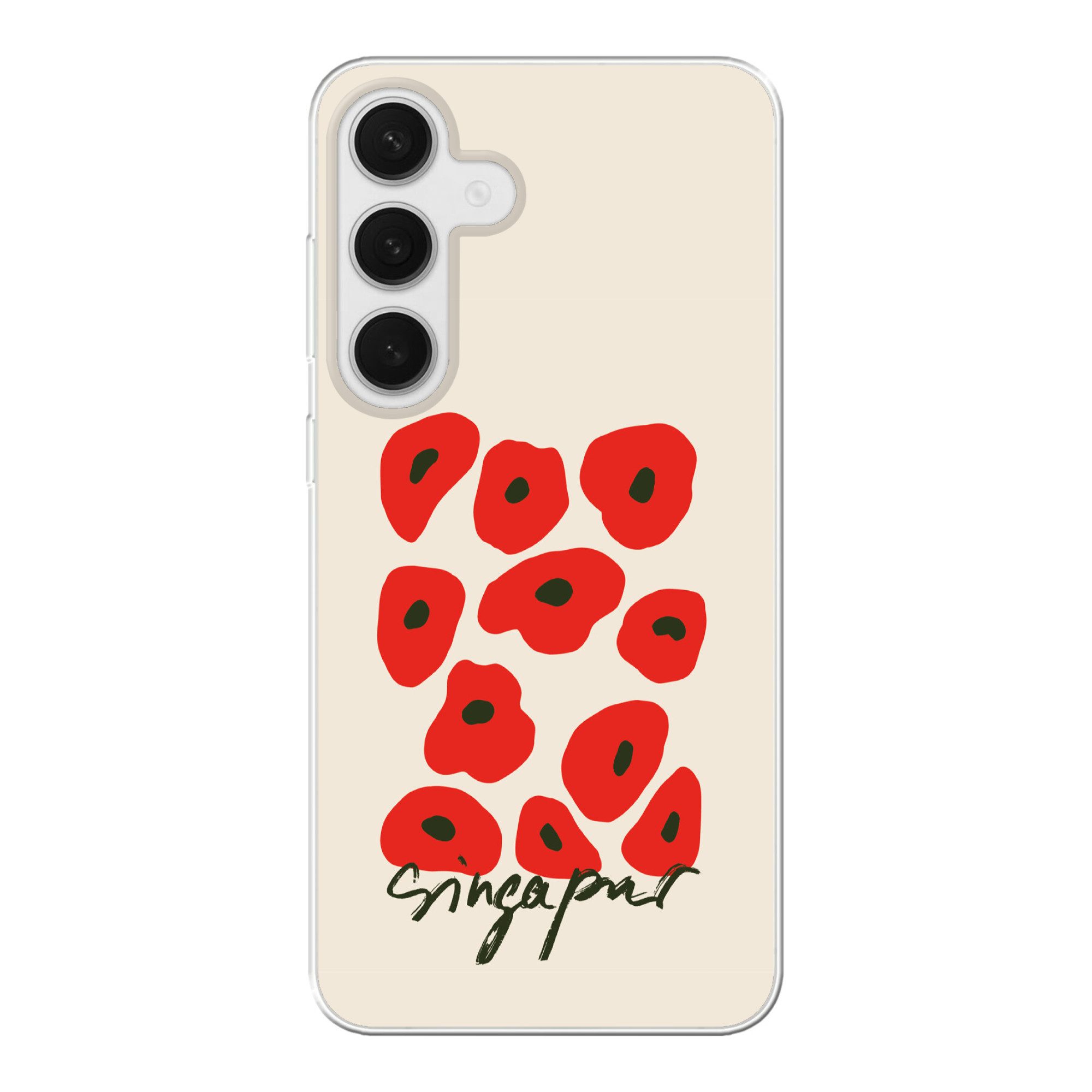 Handyhülle für Samsung Galaxy S25 Plus Blumen - Mohn - Muster