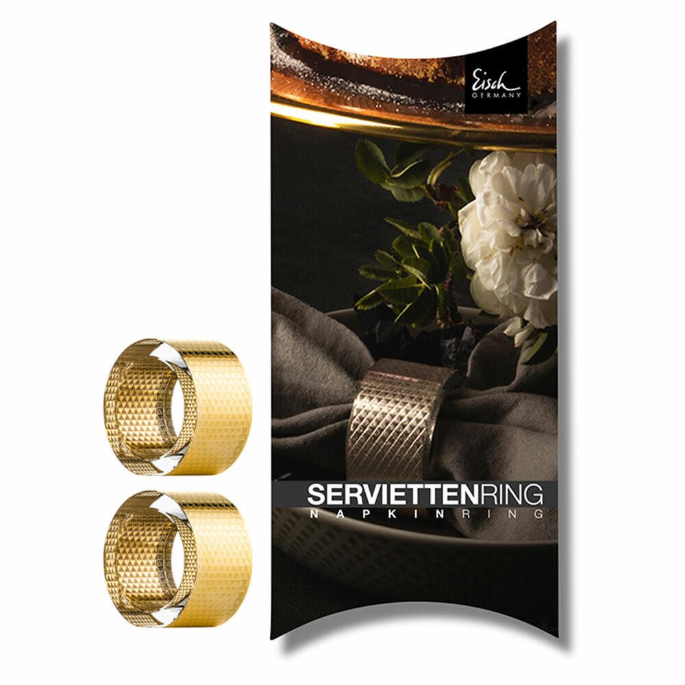Eisch Germany Serviettenring 2er Set Aurea Gold 50 mm, Glas