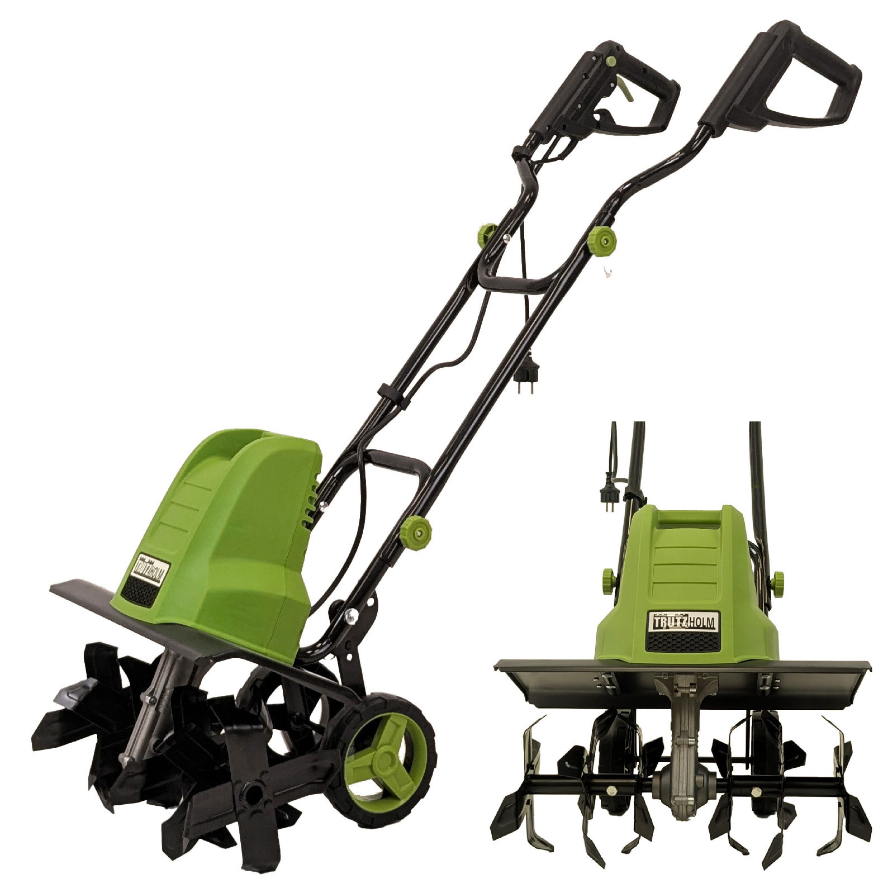 TRUTZHOLM Gartenhacke Motorhacke 24 Hackmesser 1500W Bodenhacke Transporträder klappbar, 45 cm Arbeitsbreite, Artikel, 1 St., Ergonimisches Design