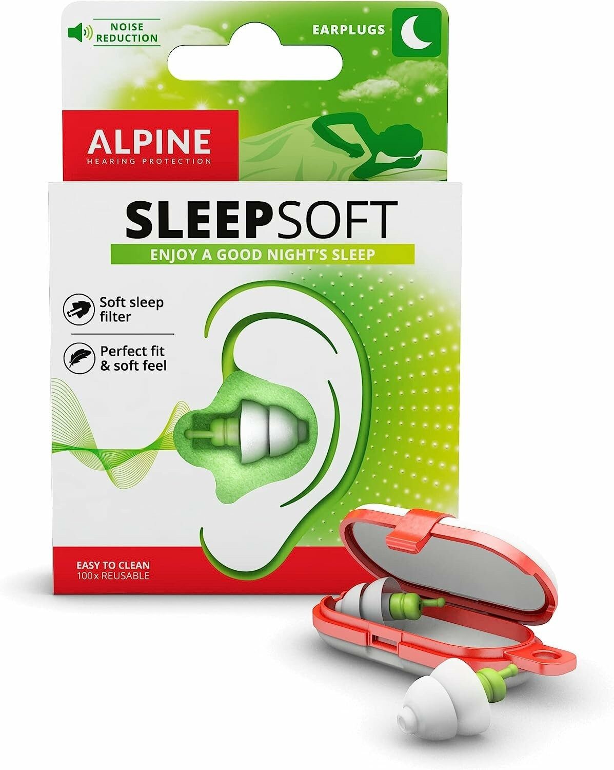 ALPINE Gehörschutzstöpsel Ohrstöpsel Sleep Soft