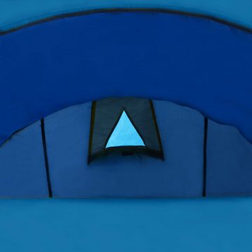 vidaXL Vorzelt Campingzelt 4 Personen Marineblau / Hellblau, (4 tlg)