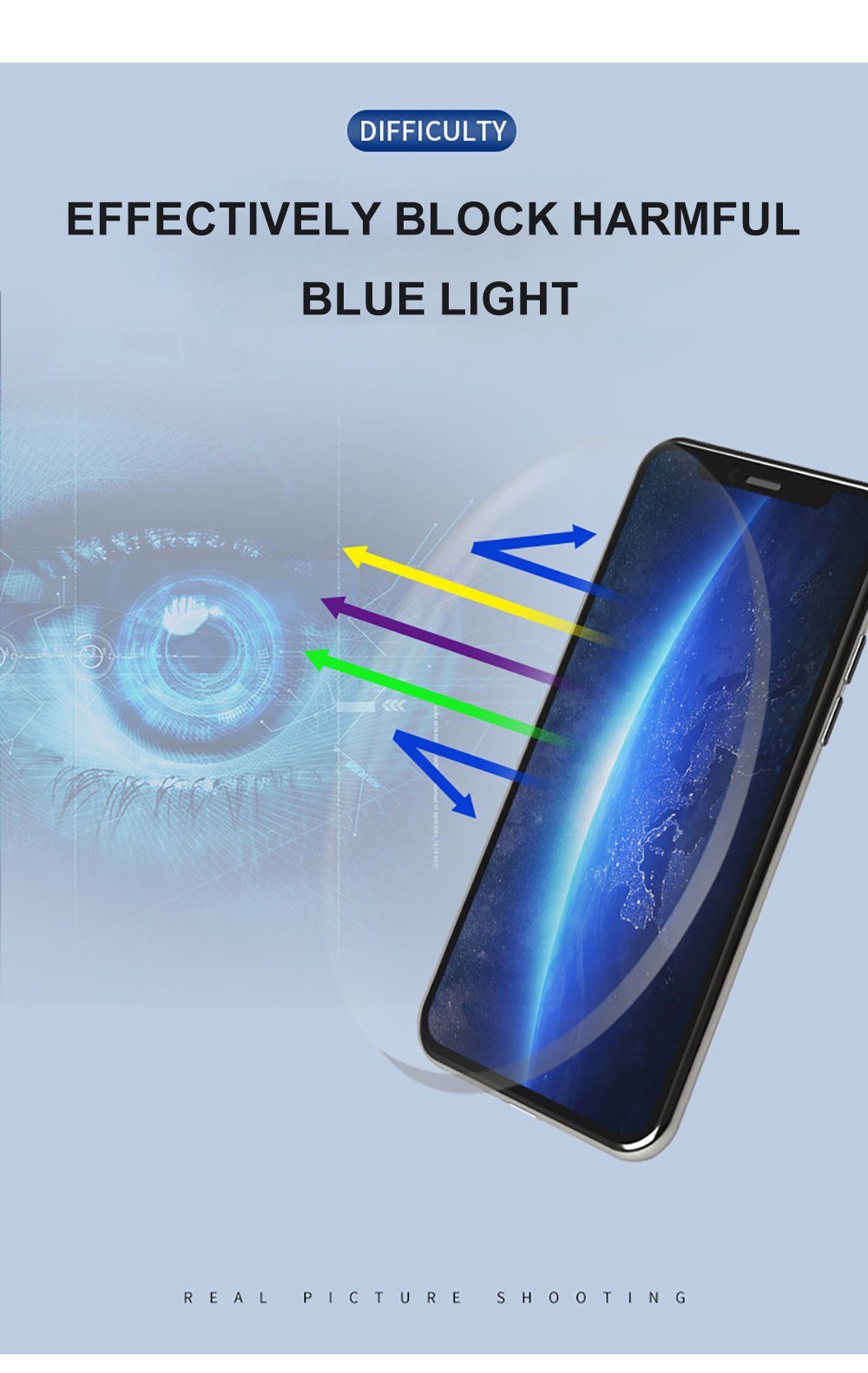 PACIEA Lesebrille Mode bedruckte blaue anti Gläser weiß Rahmen presbyopische