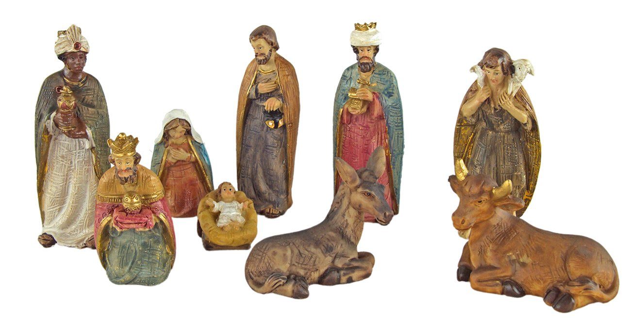 dekoprojekt Krippenfigur Krippenfiguren 9-tlg. K 237 (Set, 9 St., 9-tlg), handbemalte Krippenfiguren