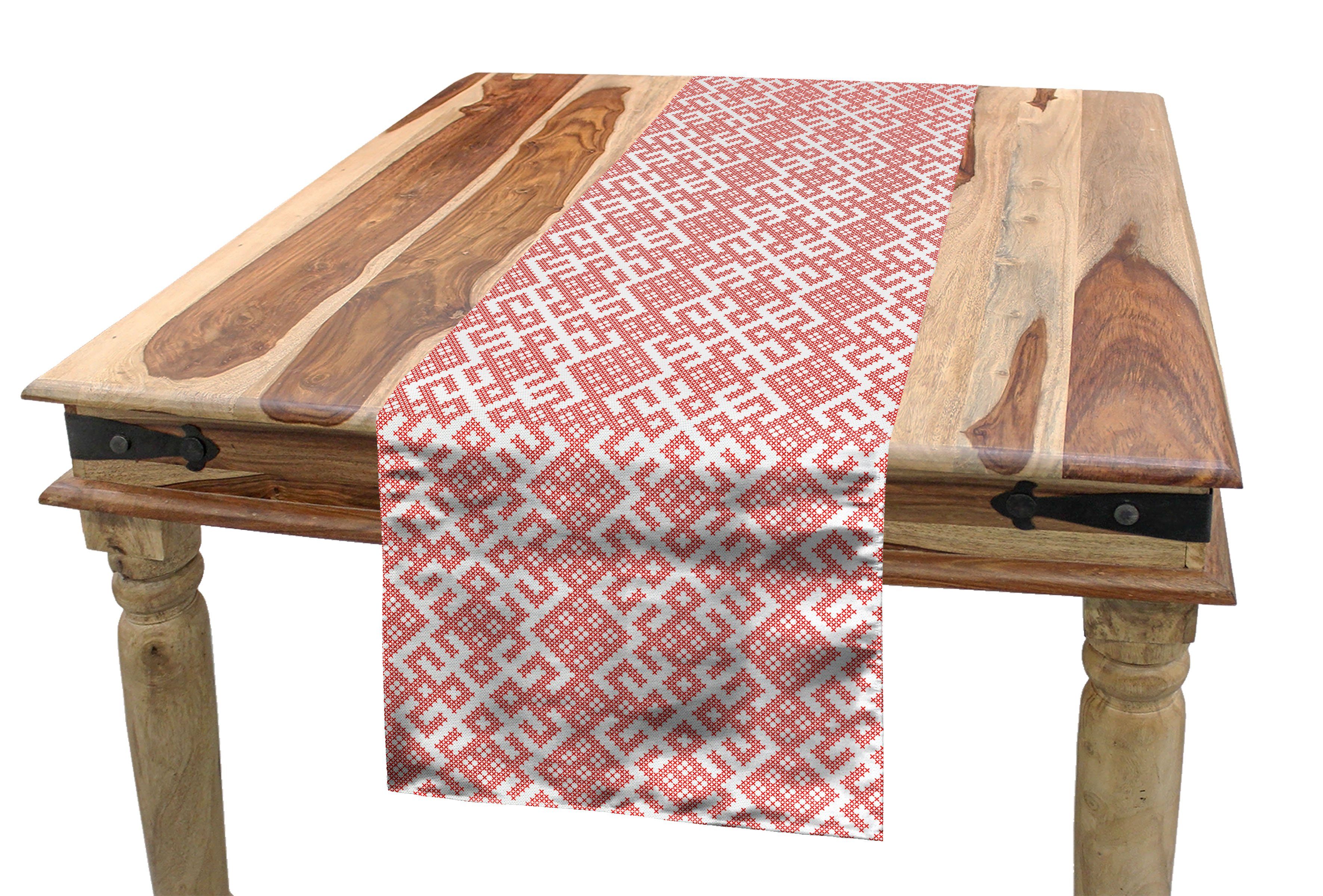 Abakuhaus Tischläufer Esszimmer Küche Rechteckiger Dekorativer Tischläufer, Russisch Monochrome slawische Motive