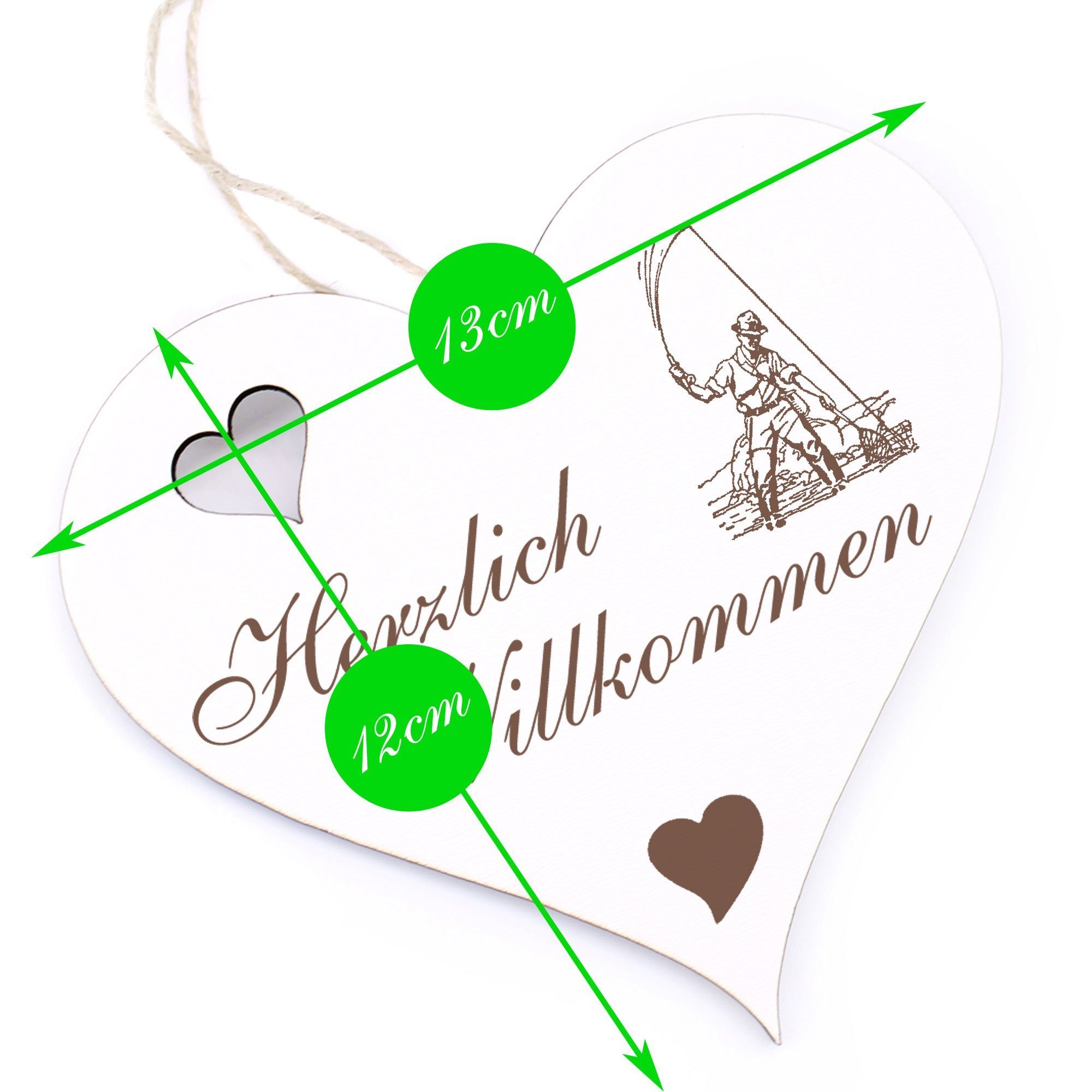 Dekolando Hängedekoration Herzlich - Fischer - Willkommen 13x12cm