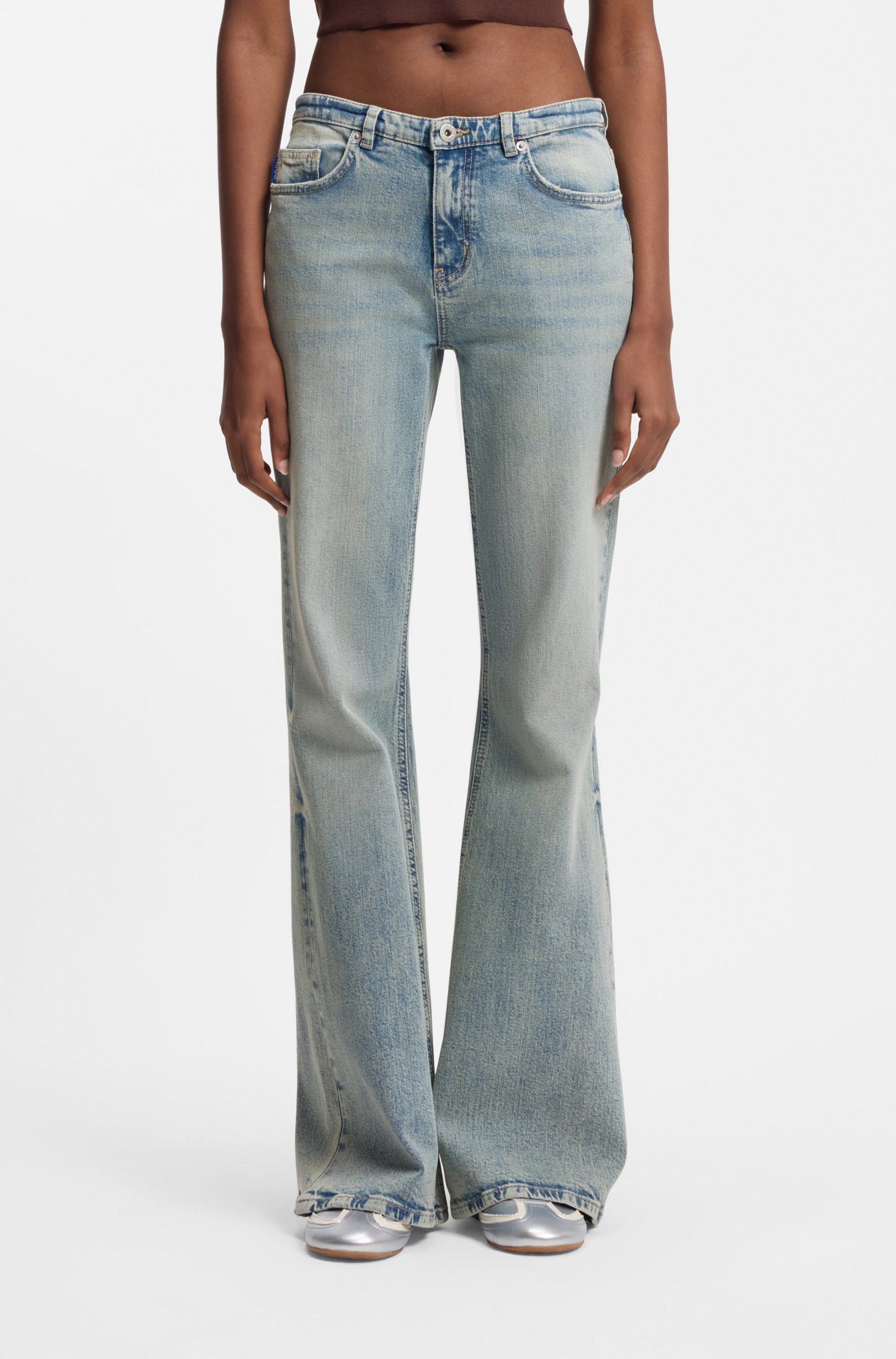 HUGO Blue Bootcut-Jeans Gelissa Mid Rise, weit ausgestellt